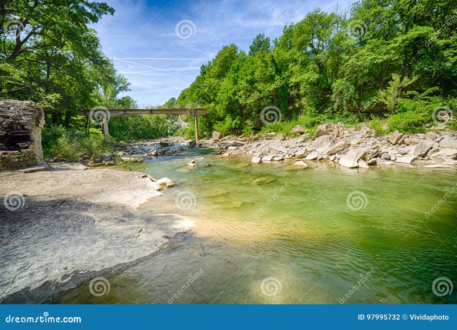 landscape with river and stones