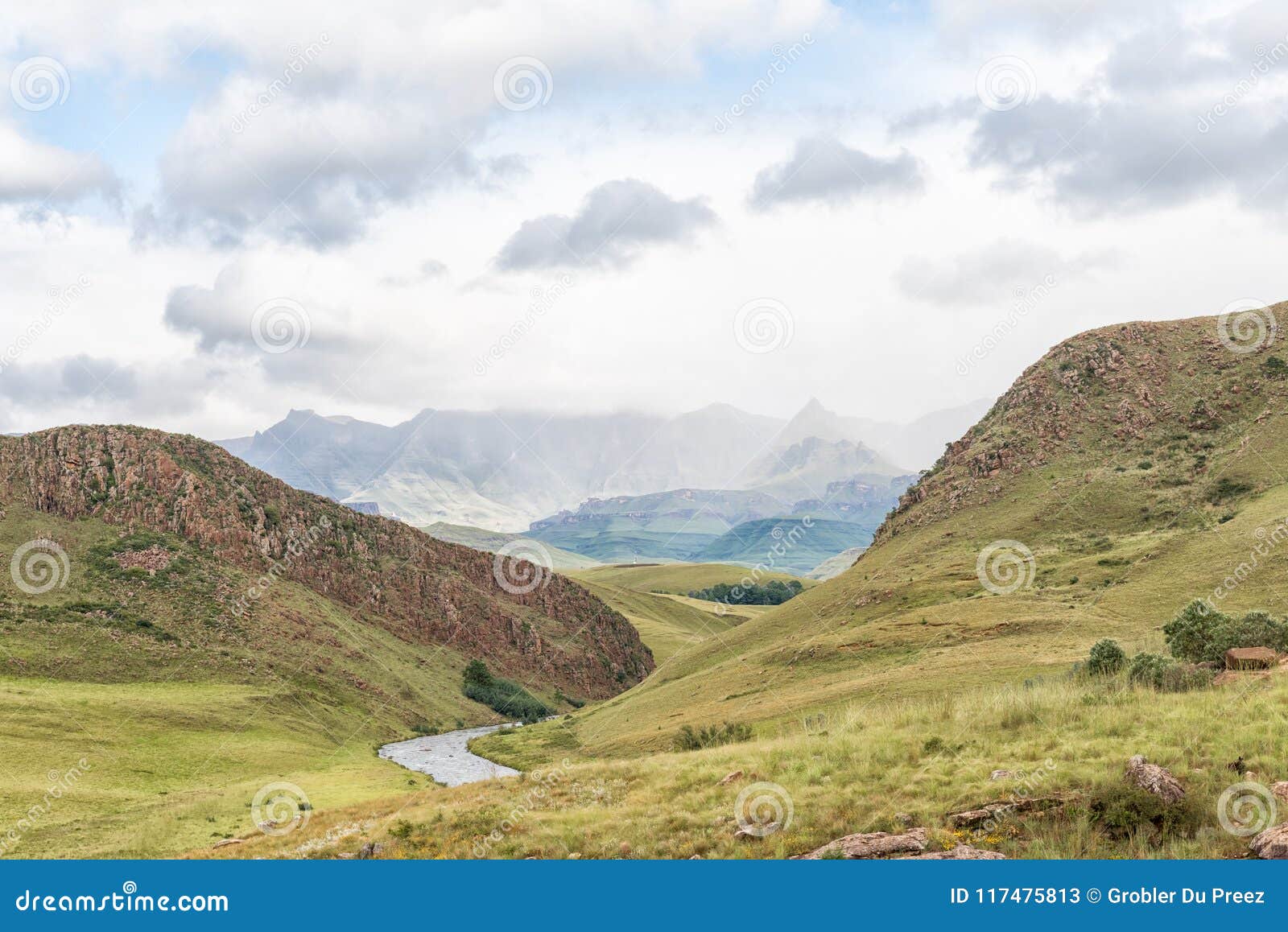 Landscape On P317 Road To Garden Castle In Drakensberg Stock Image