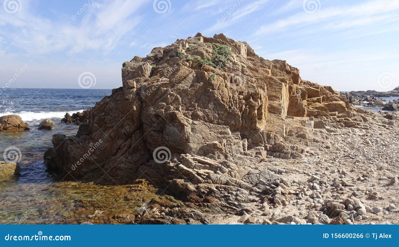 landscape of rocky beach and nature