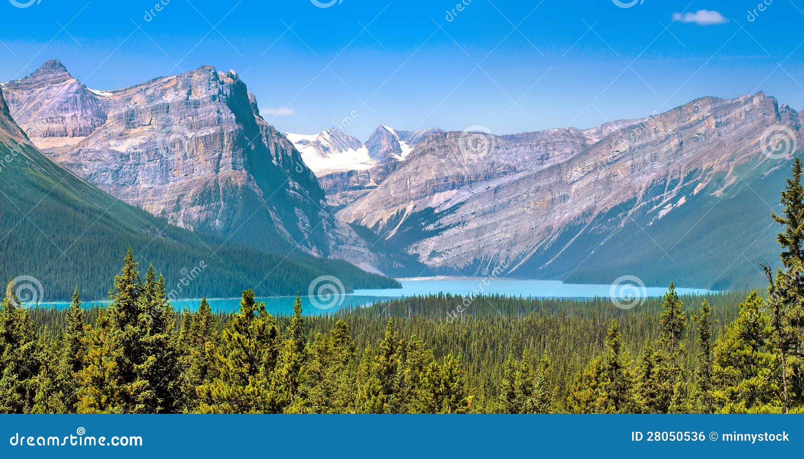 landscape with rocky mountains in alberta, canada