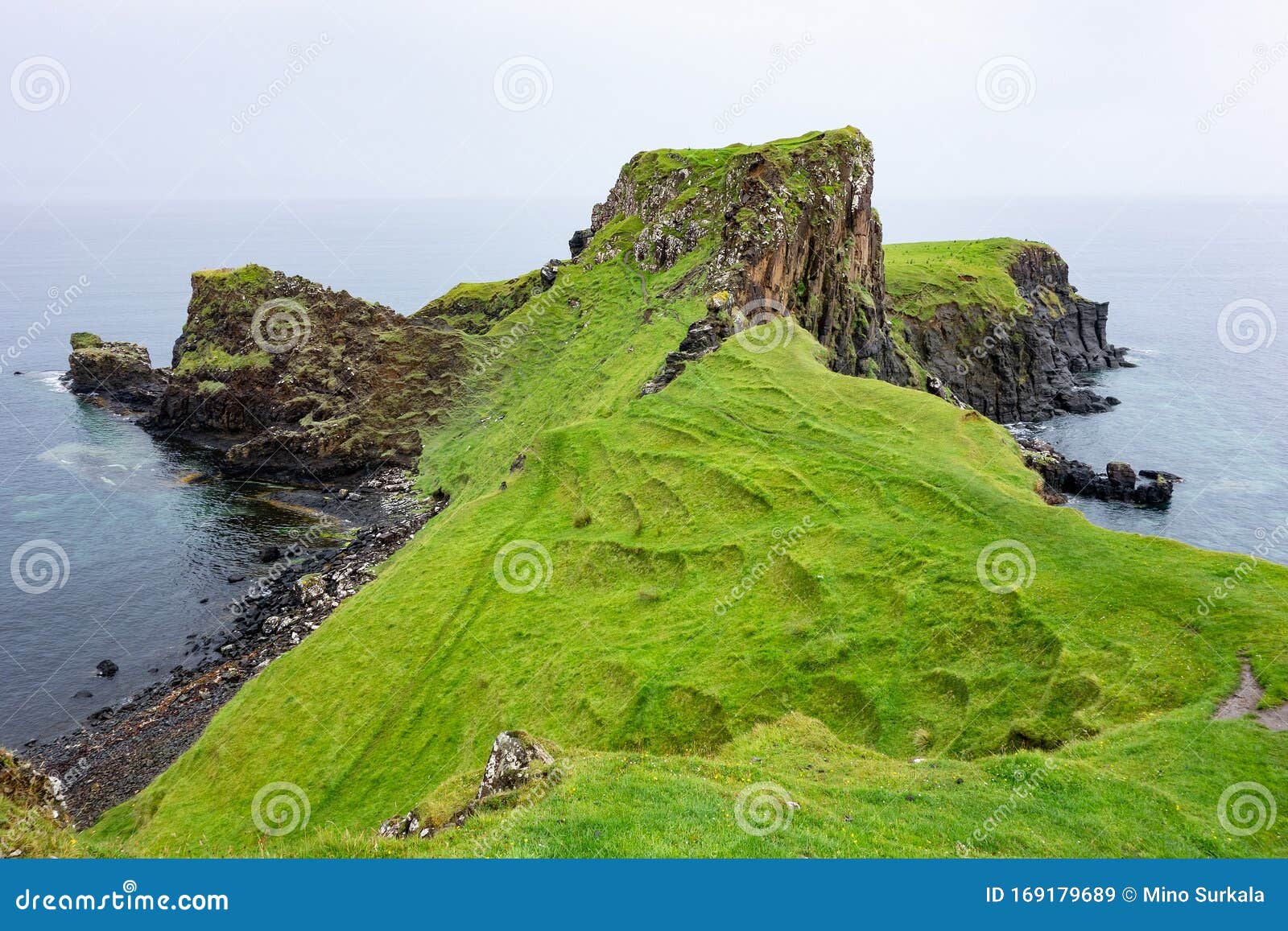 landscape of rubha nam brathairean brothers point in isle of skye in scotland with interesitng 