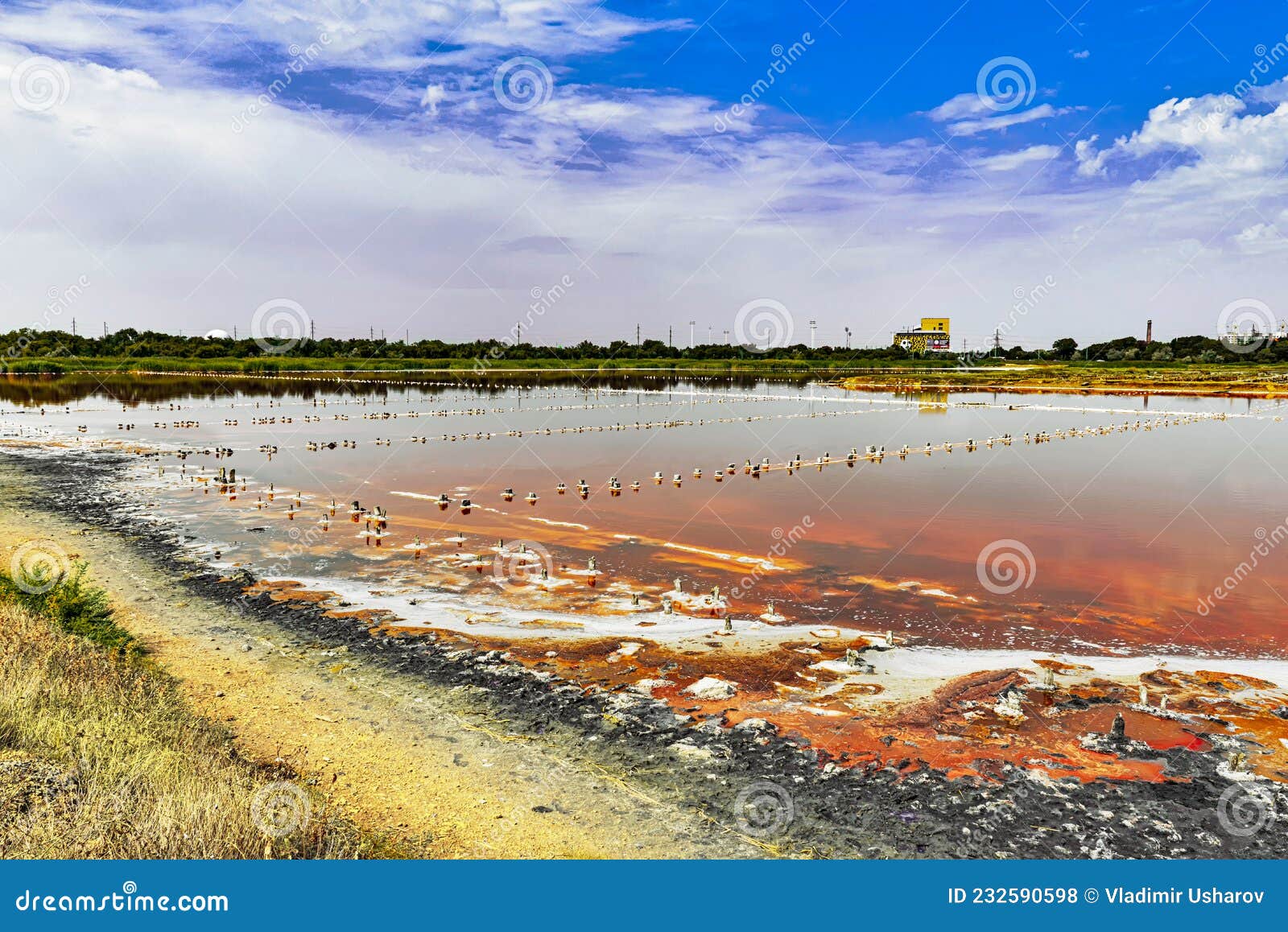Landscape of a Salt Lake with Therapeutic Mud Stock Photo Image of