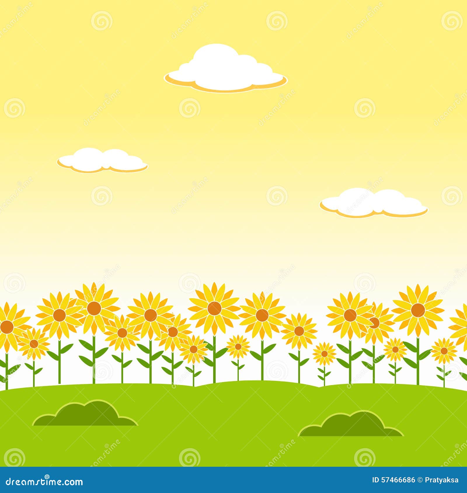 Landscape Seamless Background. Garden Seamless Background. Sunflower Garden  Background. Flower Landscape Background Stock Vector - Illustration of  graphic, cartoon: 57466686