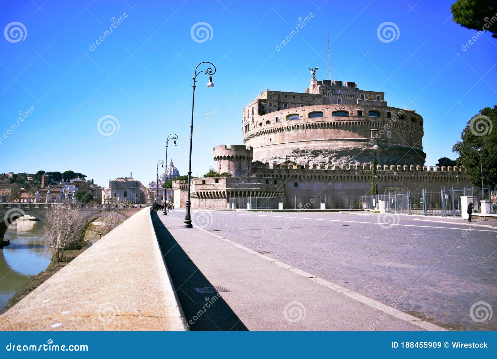 landscape shot of adrian park, in rome italy