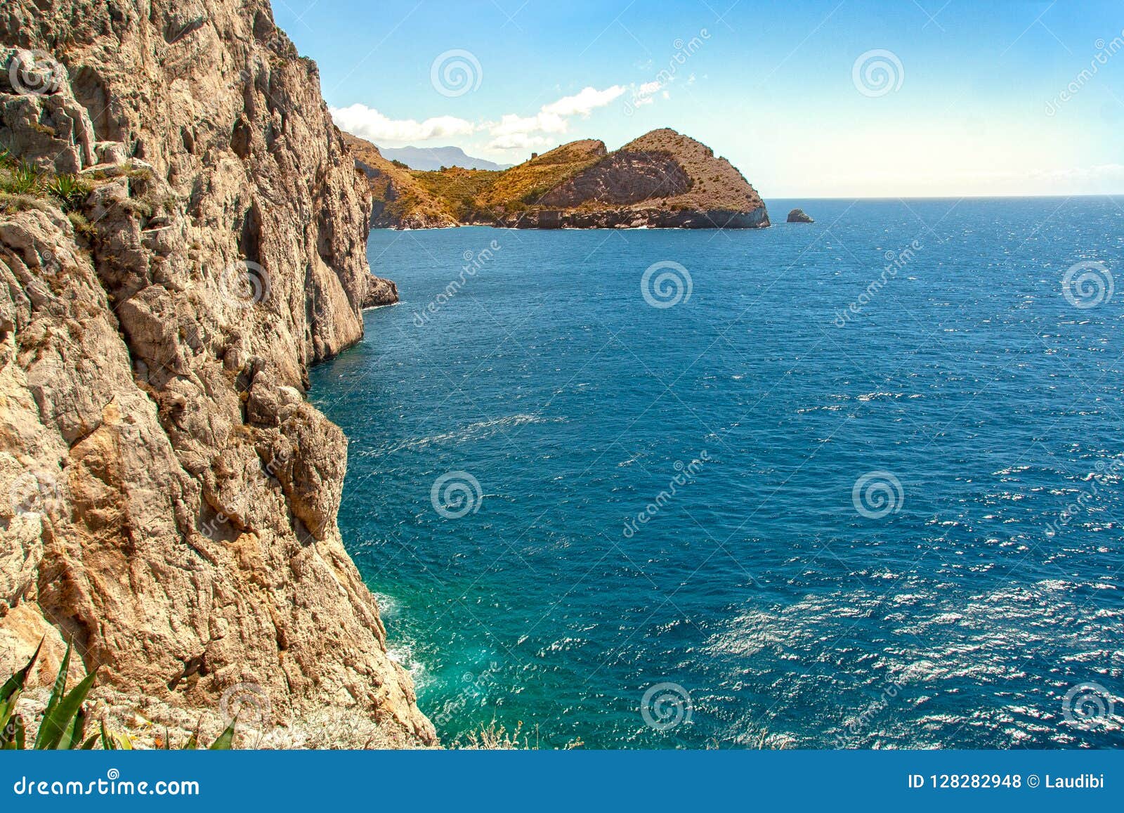 punta campanella and landscape of sorrento`s peninsula