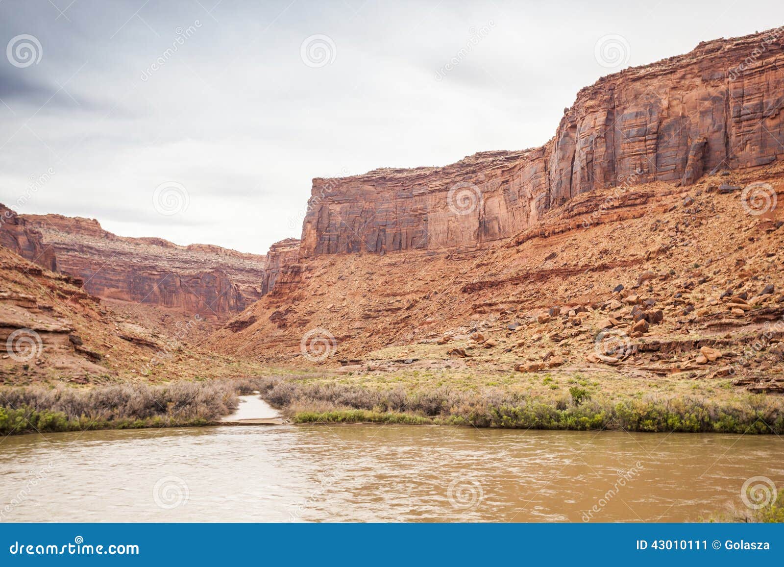Landscape of Utah, Colorado River and Red Rocks Stock Image Image of