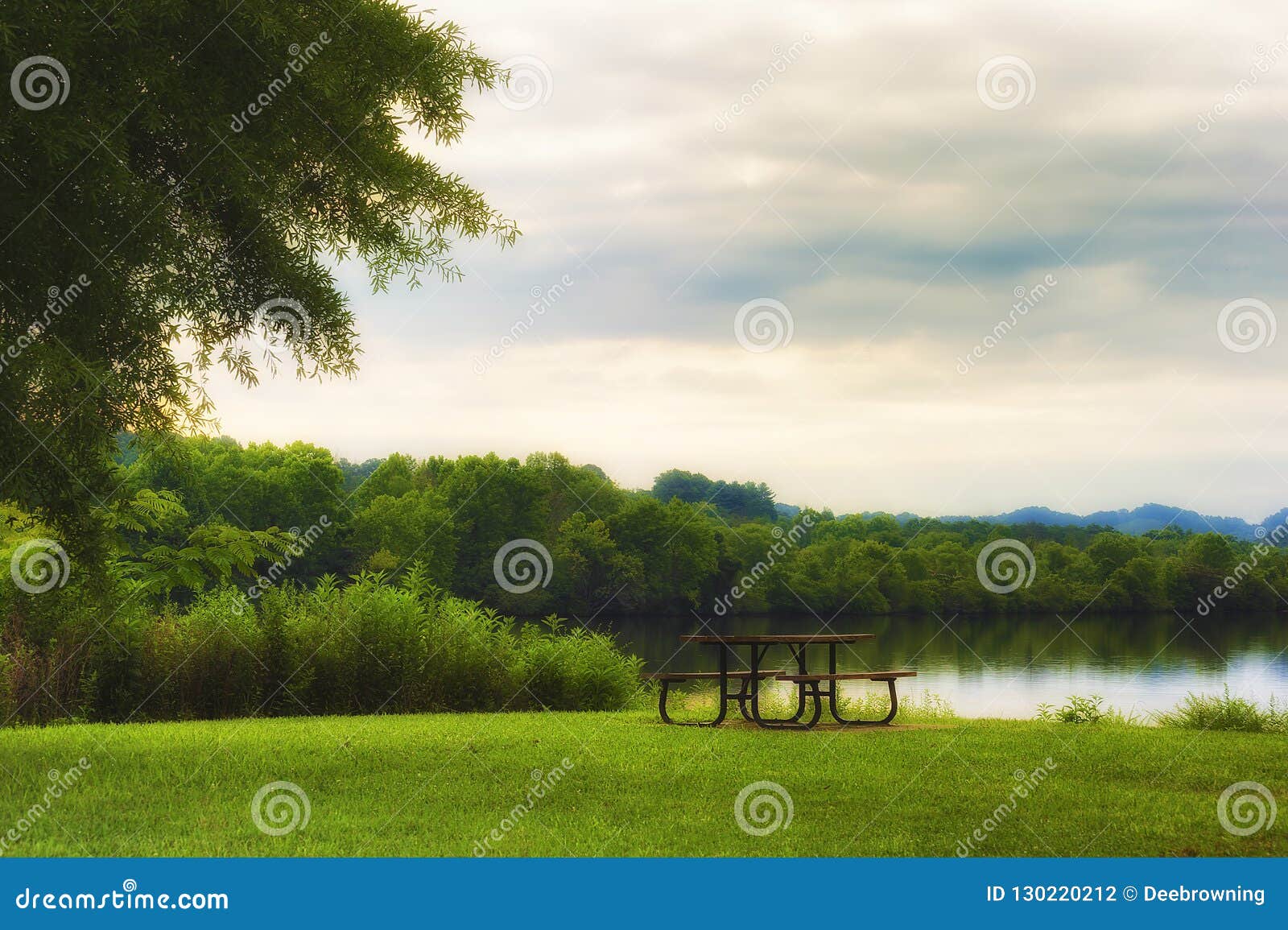 landscape view of milton lake in oak ridge tennessee