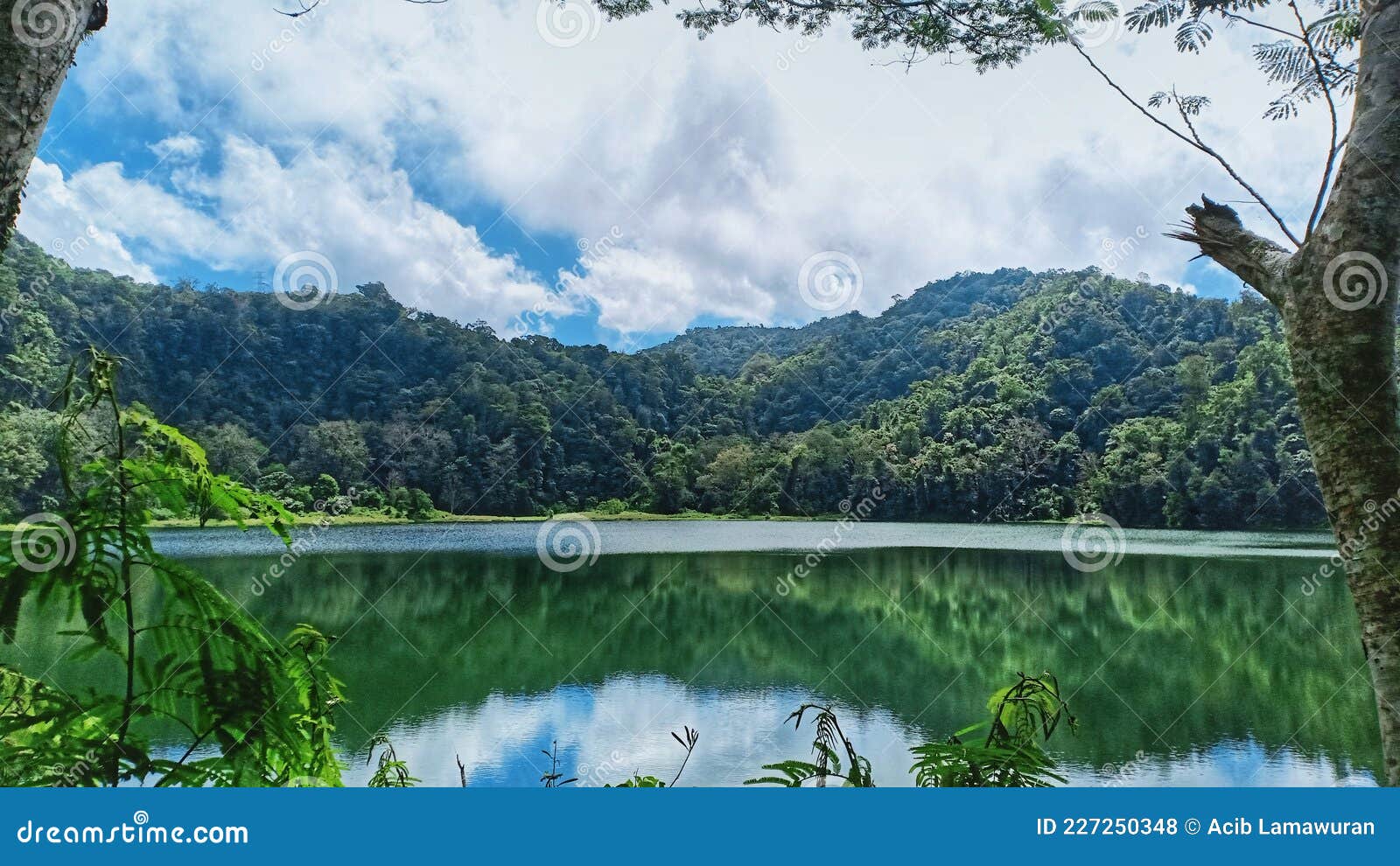 landscape view of ranamese lake in east manggarai, flores island, east nusa tenggara, indonesia