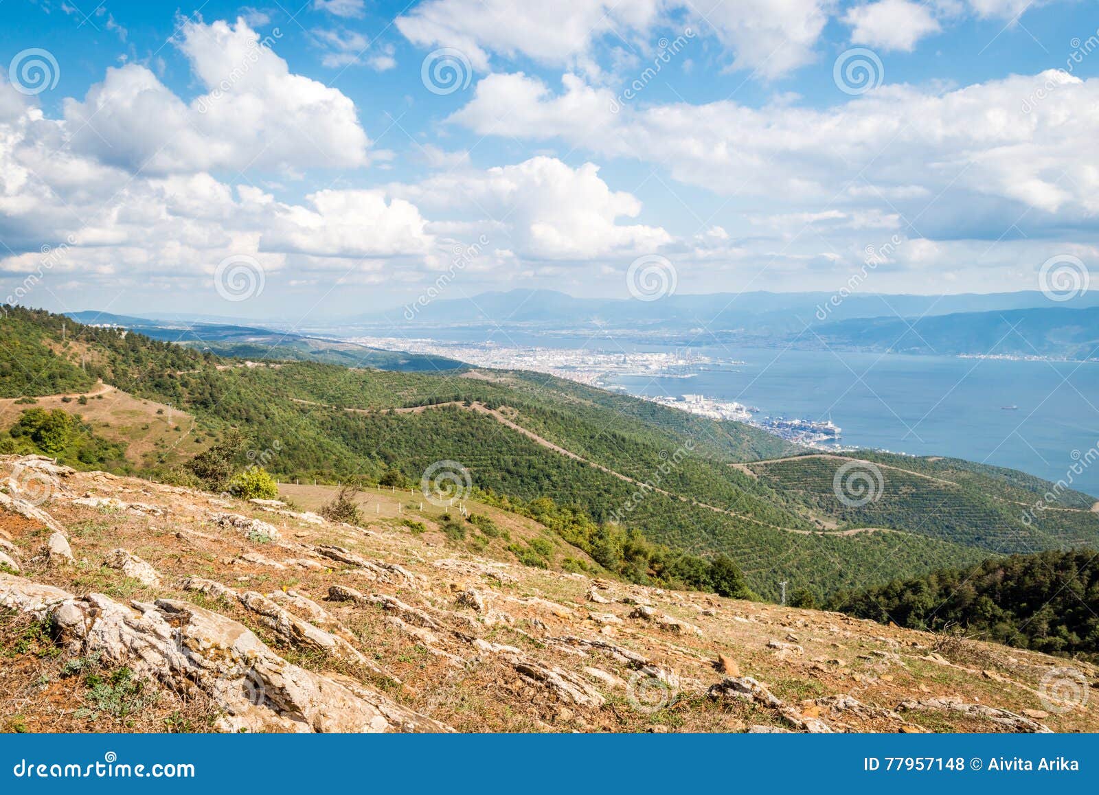 landscape view to the sea of marmara in turkey