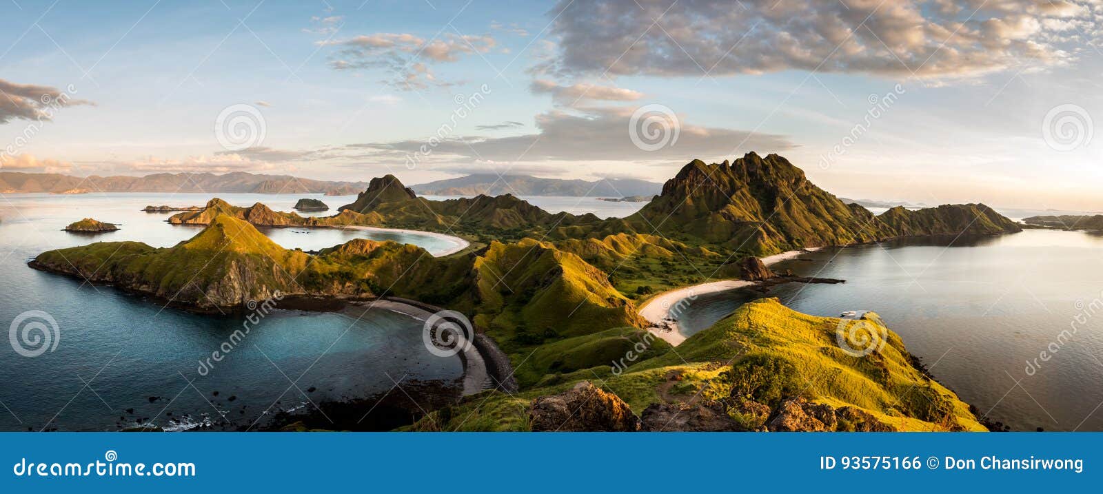 landscape view from the top of padar island in komodo islands, f