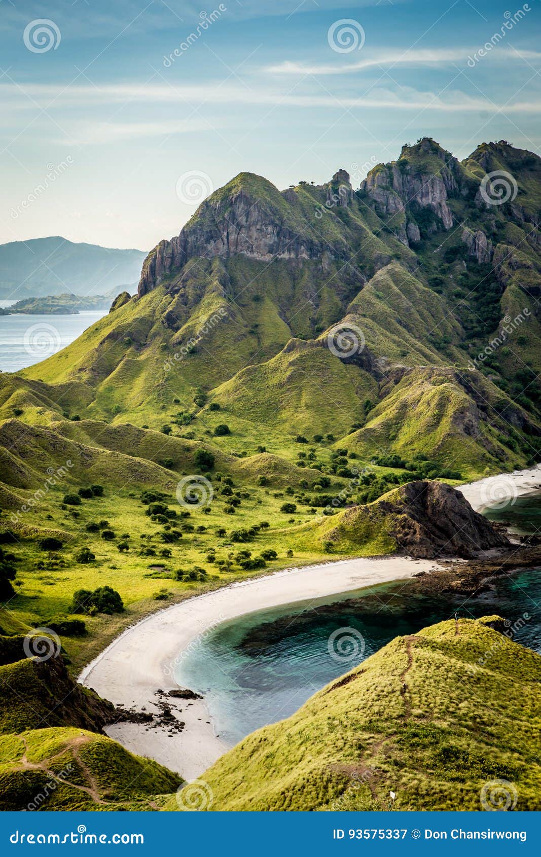 landscape view from the top of padar island in komodo islands, f