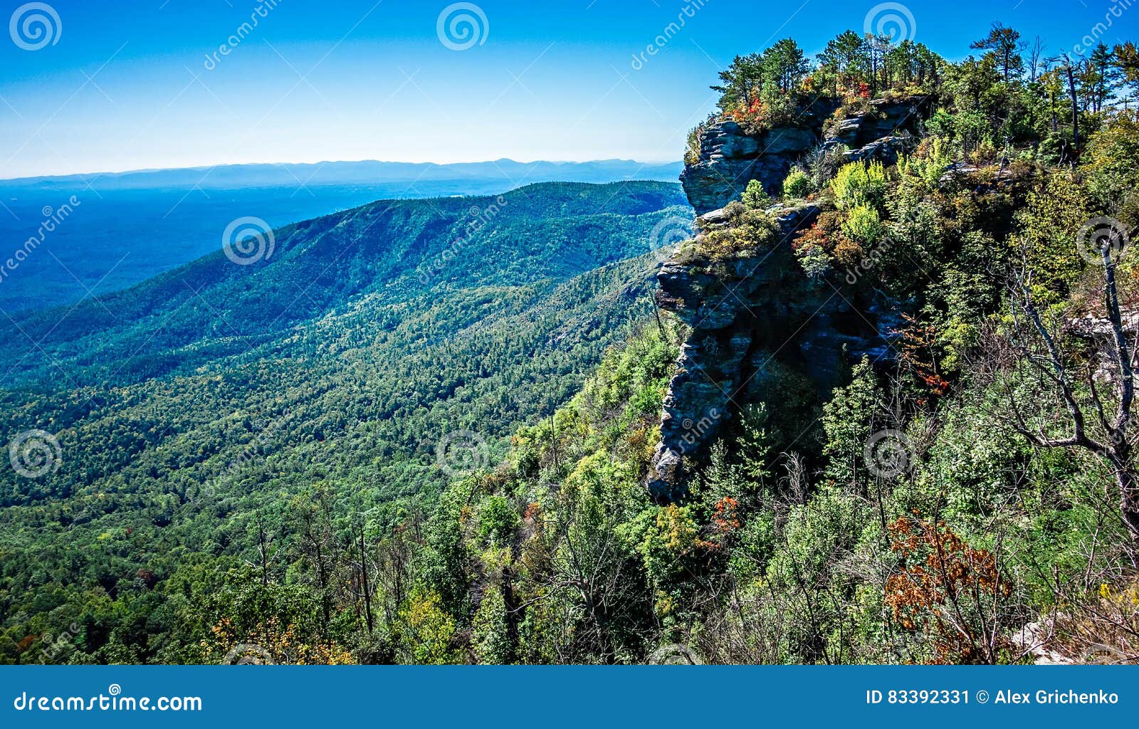 Landscape Views on Top of Table Rock Mountain Nc Stock Image Image of