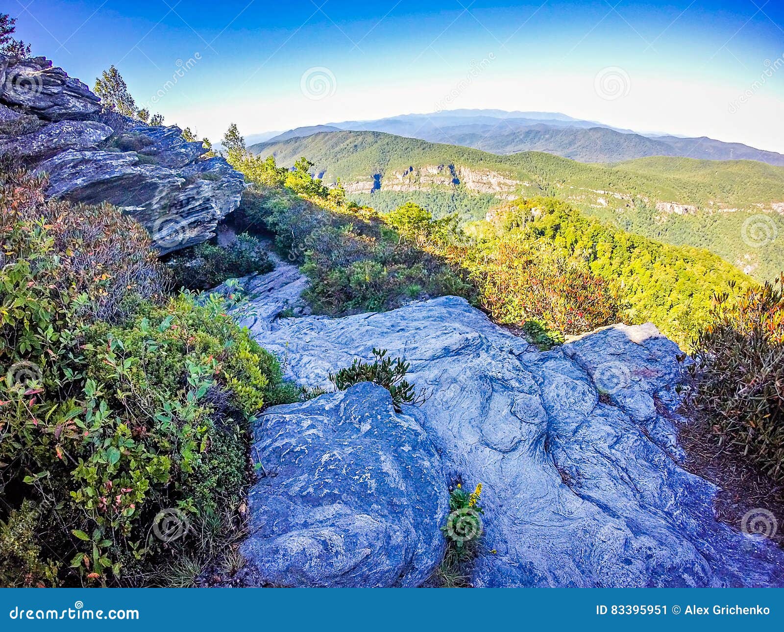 Landscape Views on Top of Table Rock Mountain Nc Stock Image Image of