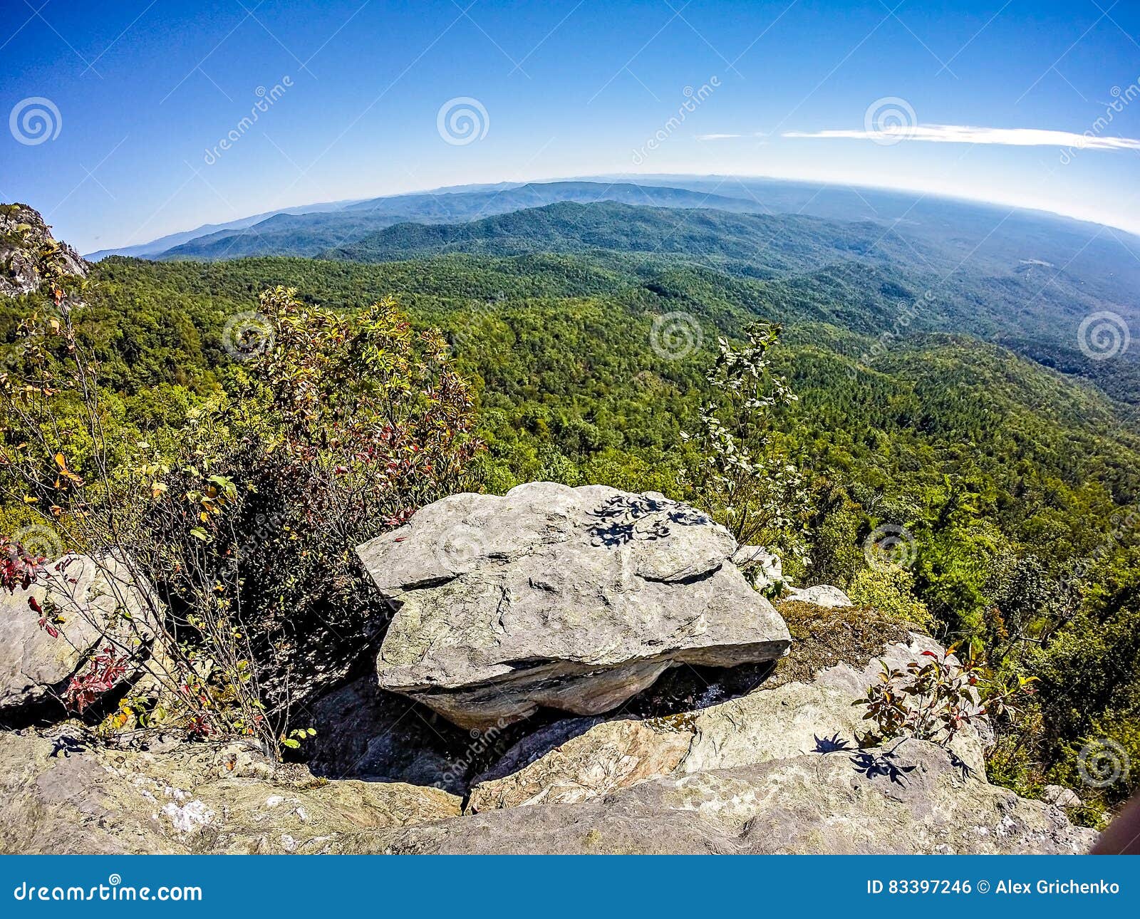 Landscape Views on Top of Table Rock Mountain Nc Stock Photo Image of