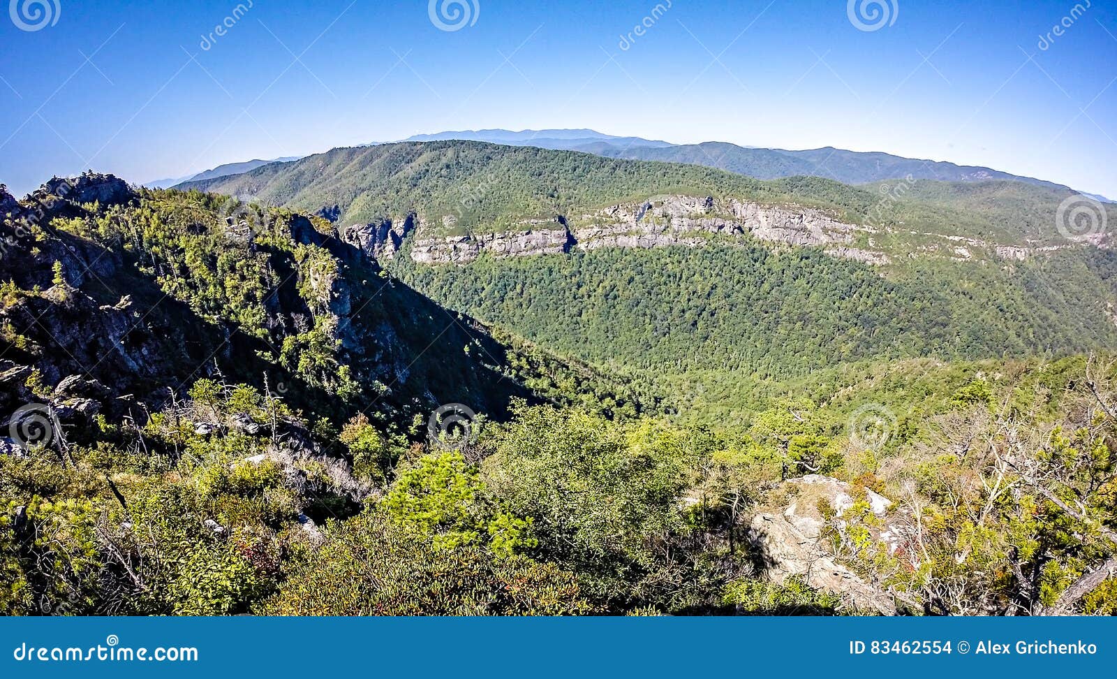 Landscape Views on Top of Table Rock Mountain Nc Stock Photo Image of
