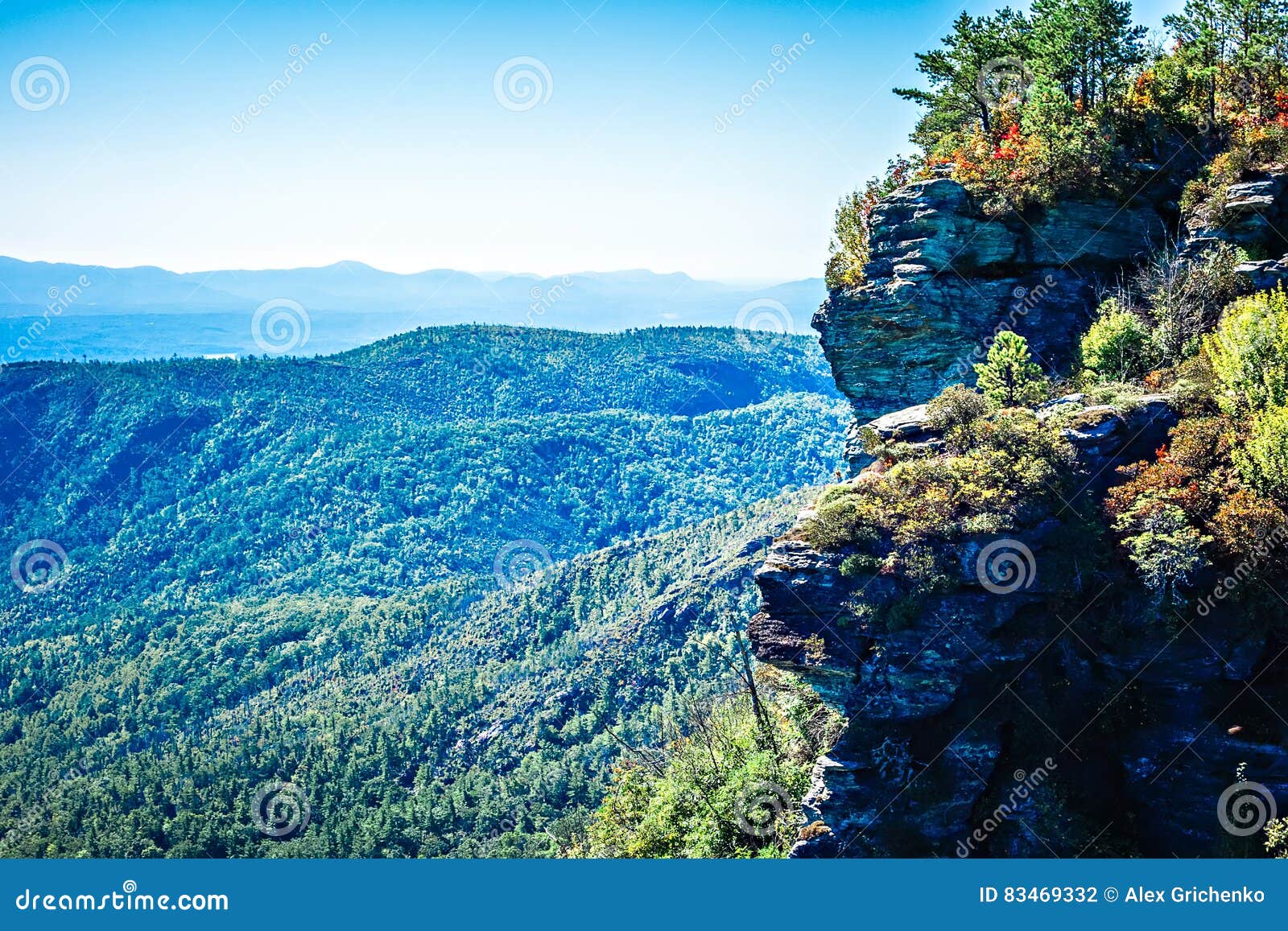 Landscape Views on Top of Table Rock Mountain Nc Stock Photo Image of