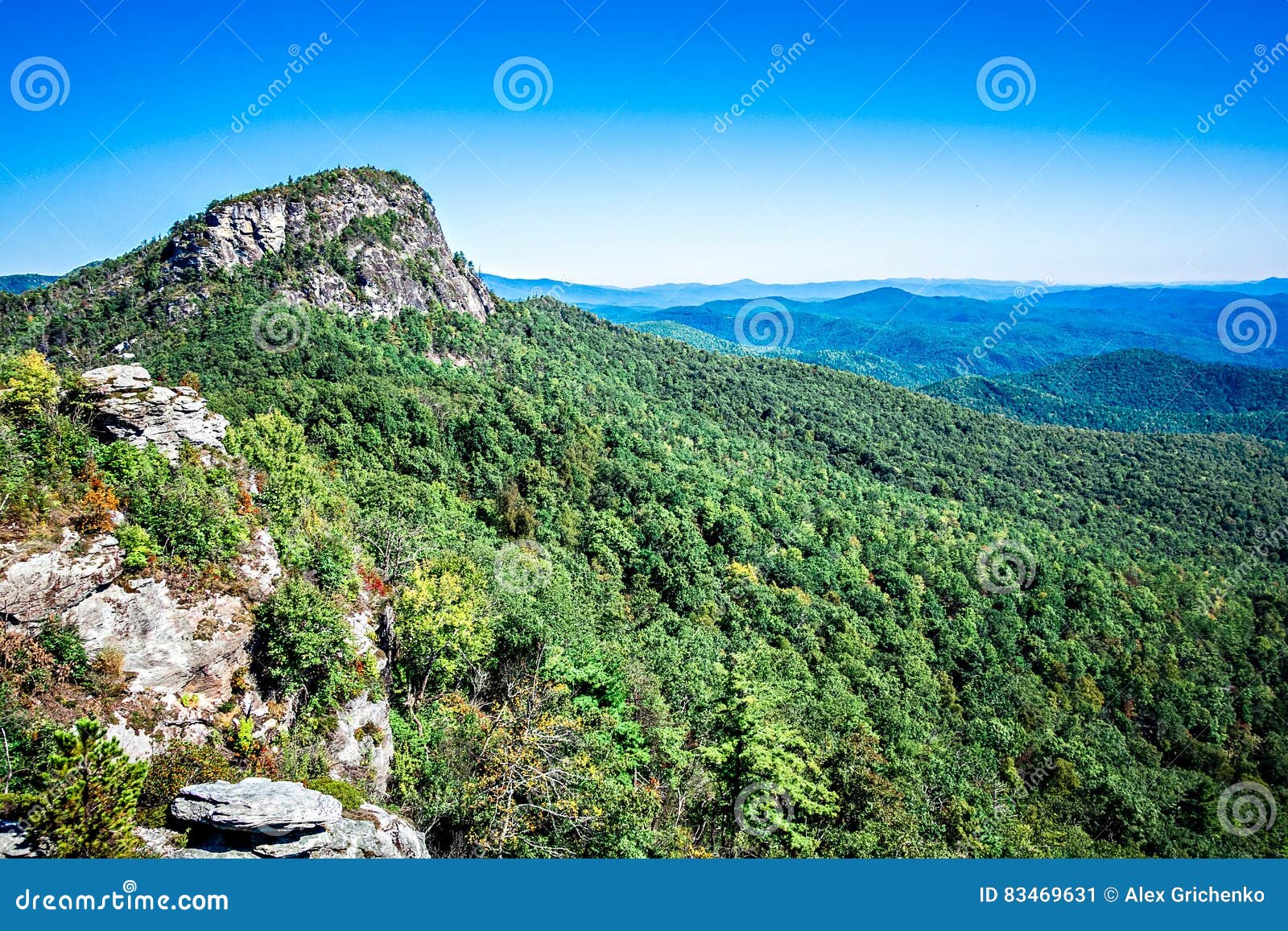 Landscape Views on Top of Table Rock Mountain Nc Stock Image Image of