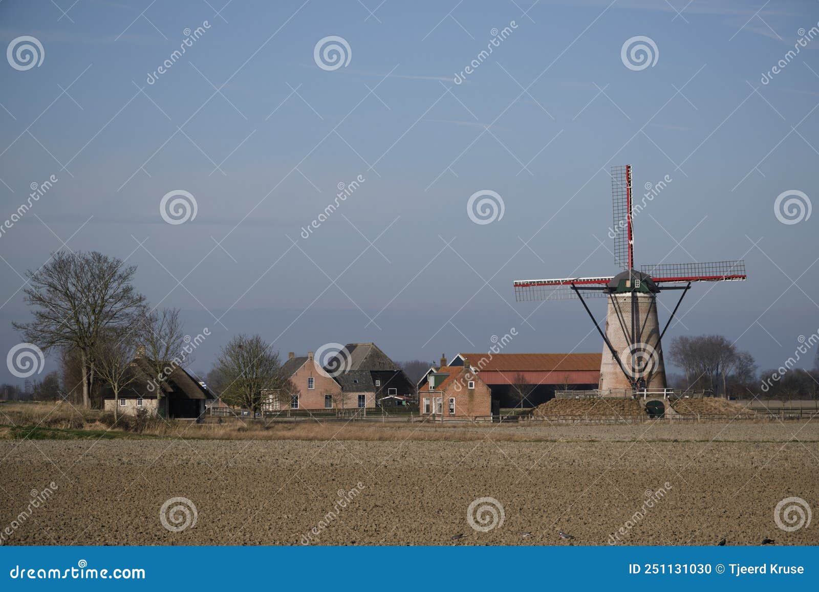 landscape with windmill. zeeland, the netherlands