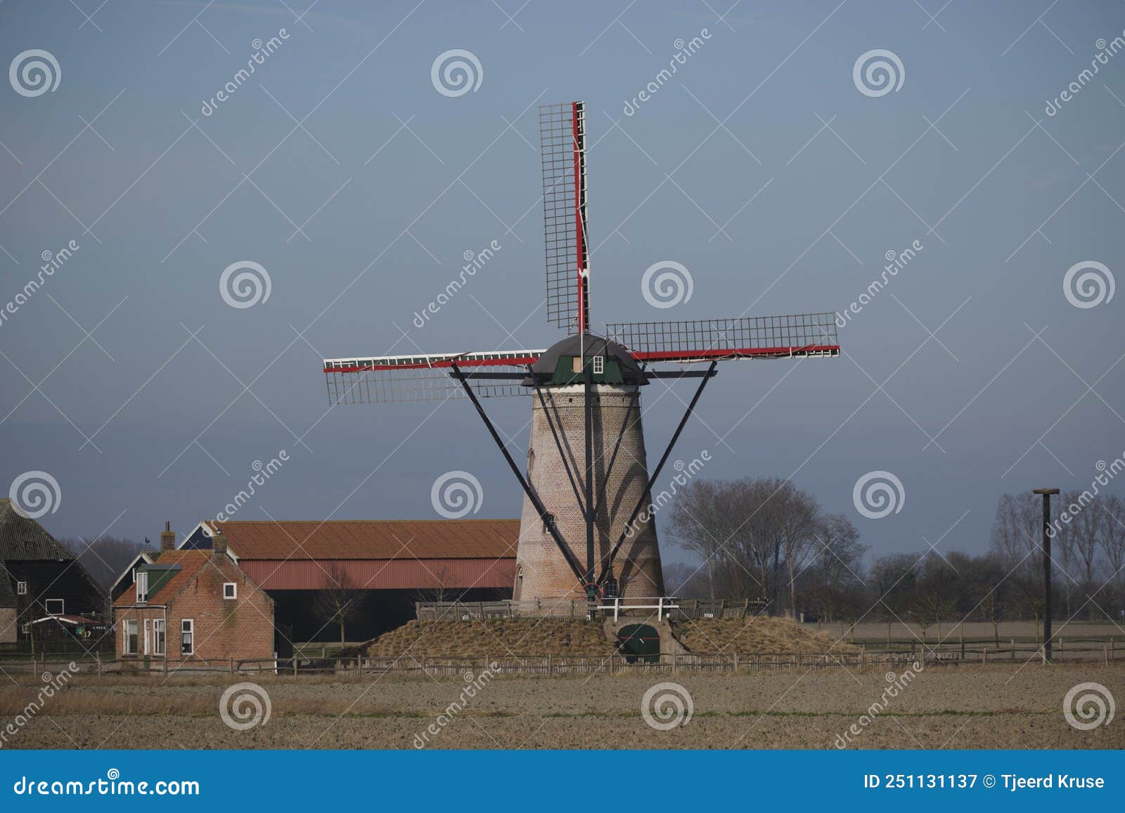 landscape with windmill. zeeland, the netherlands