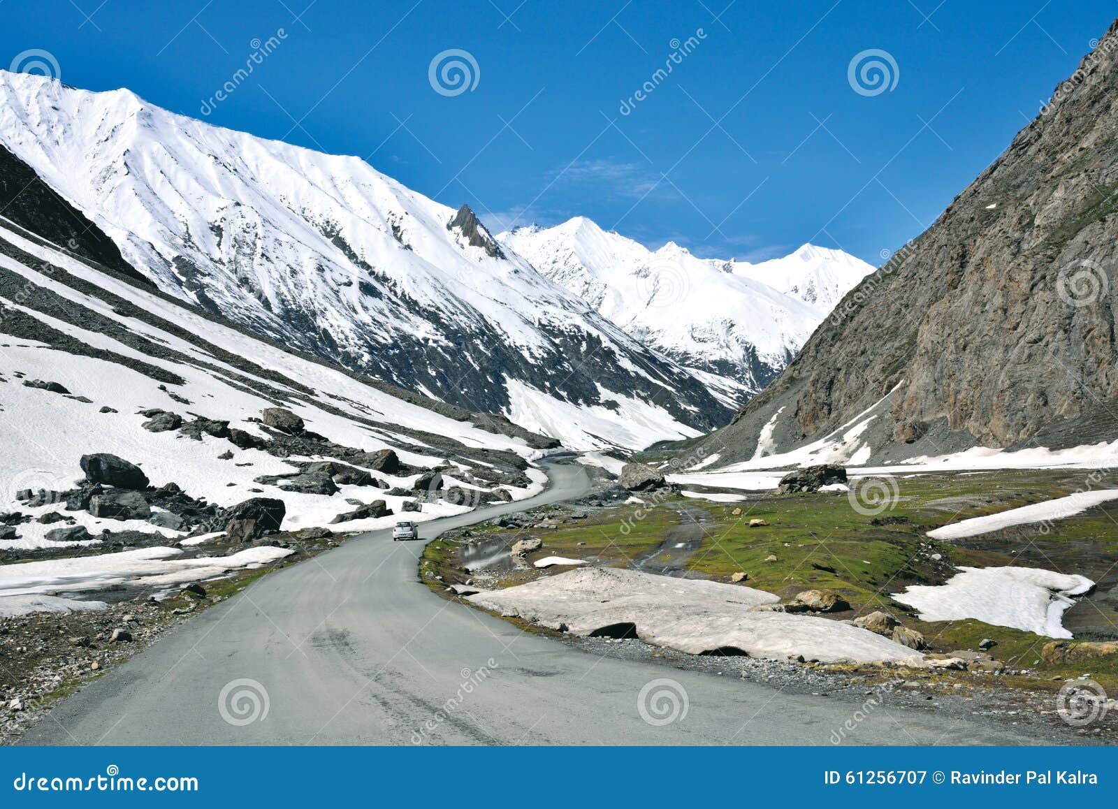 a landscape at zojila pass at the height of 3529 meter, leh-srinagar highway, ladakh, india.