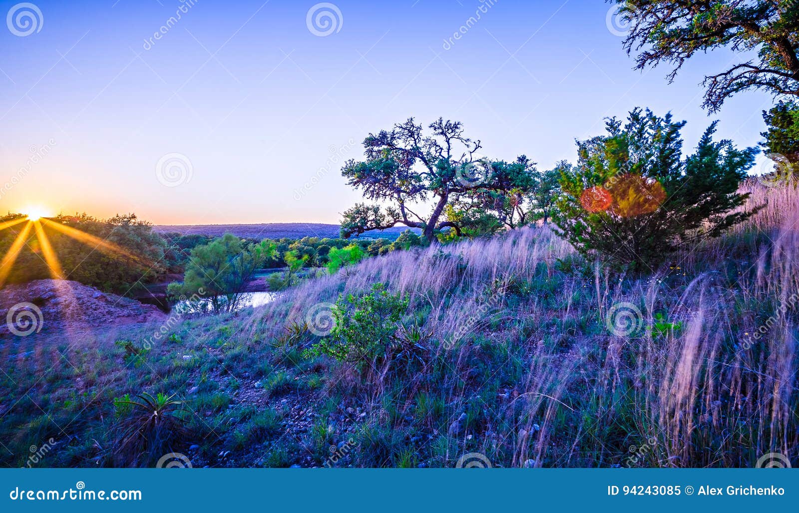 landscapes around willow city loop texas at sunset