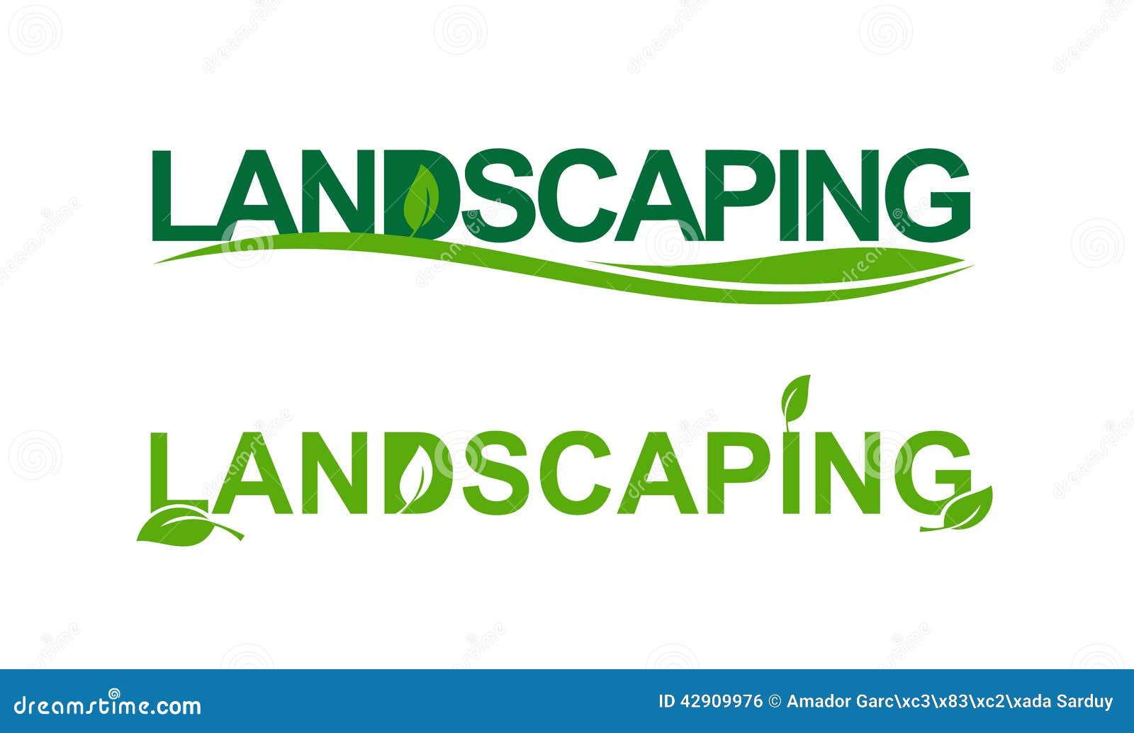 Landscaping in green stock vector. Illustration of design 42909976