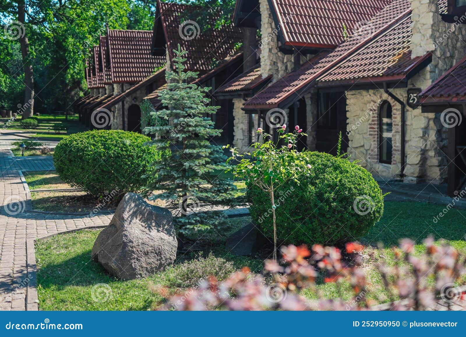 Landscaping at the Stone House Stock Photo Image of leaf, lawn 252950950