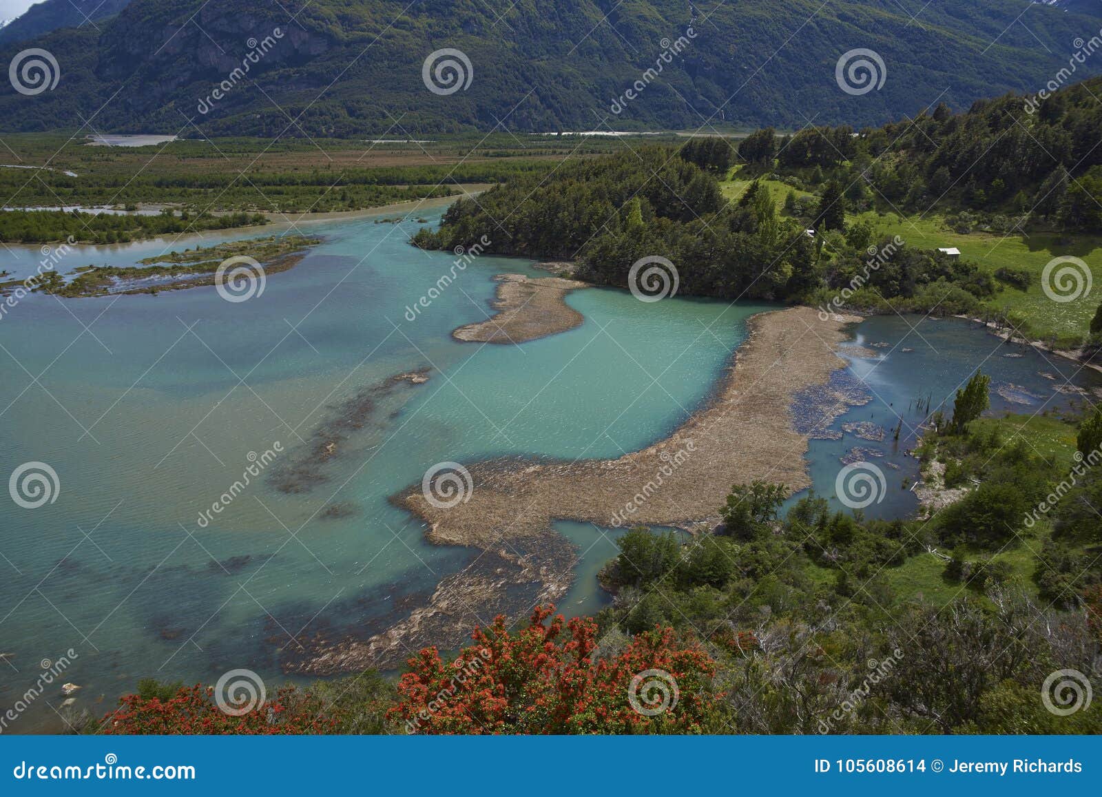 Landschap Langs Zuidelijke Carretera, Chili Stock Foto - Image of mooi ...