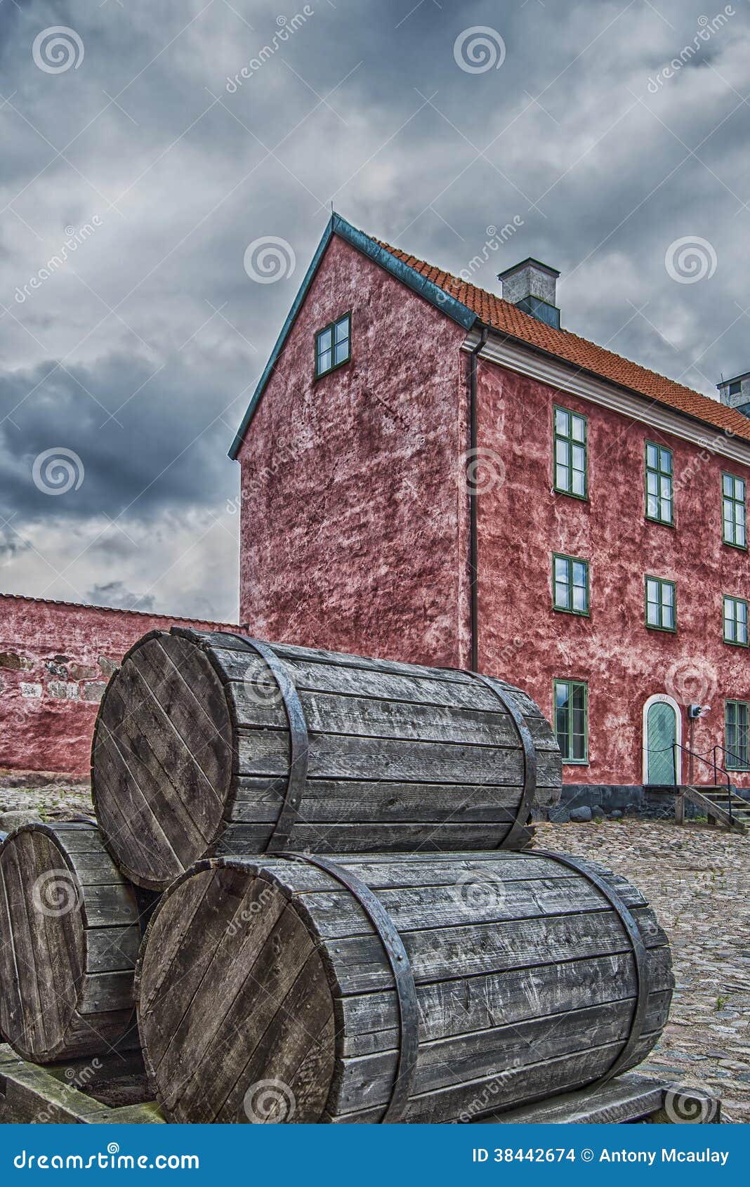 Landskrona Citadel with Barrels Stock Photo Image of moat, citadel