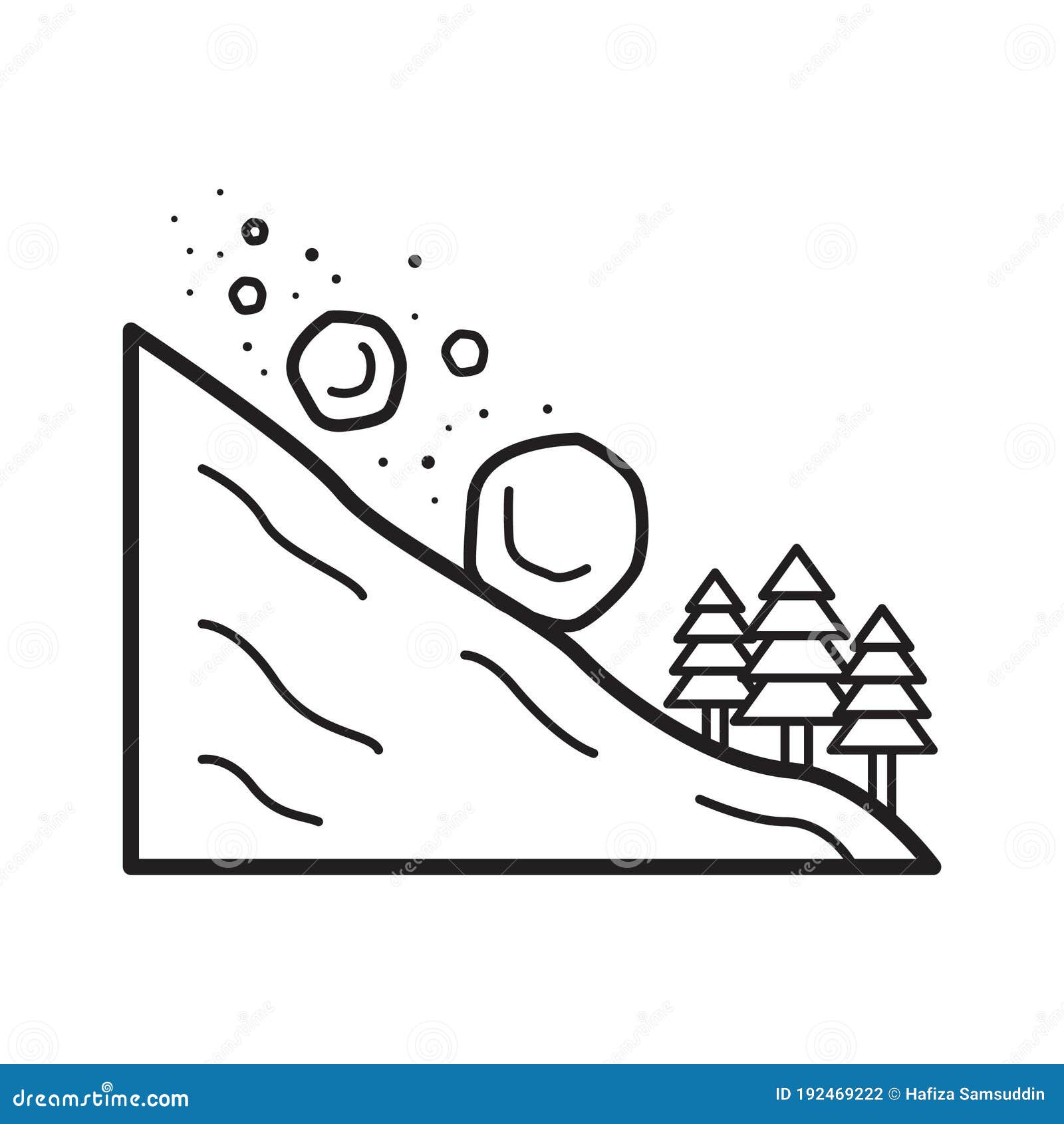 Landslide Concept Vector Linear Icon Isolated On Transparent Background