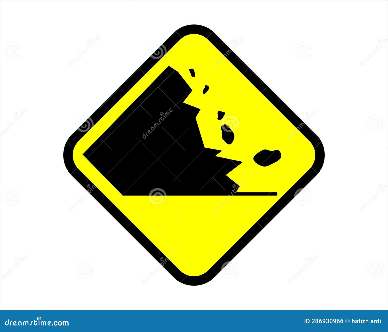 landslide prone area sign  