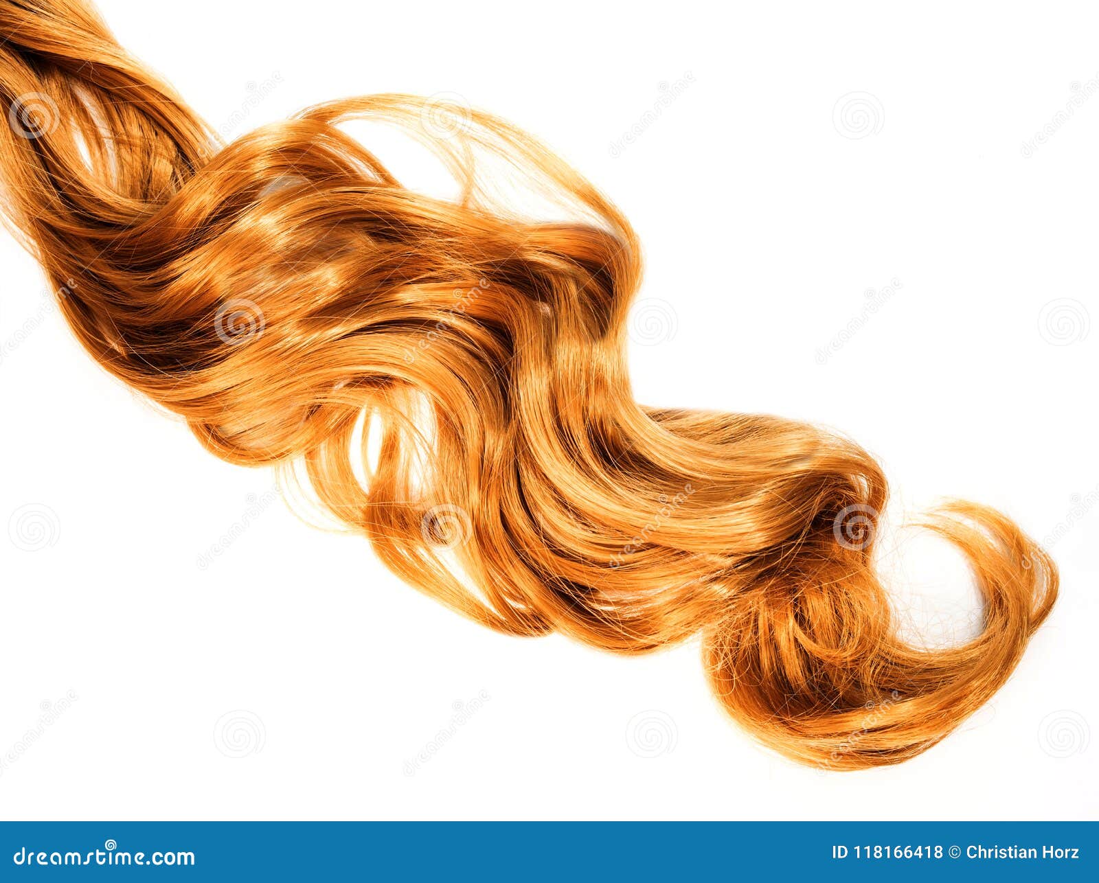 Heerlijk oven gevechten Lang Krullend Aardbei Blond Haar Op Witte Achtergrond Stock Foto - Image of  krul, geverft: 118166418