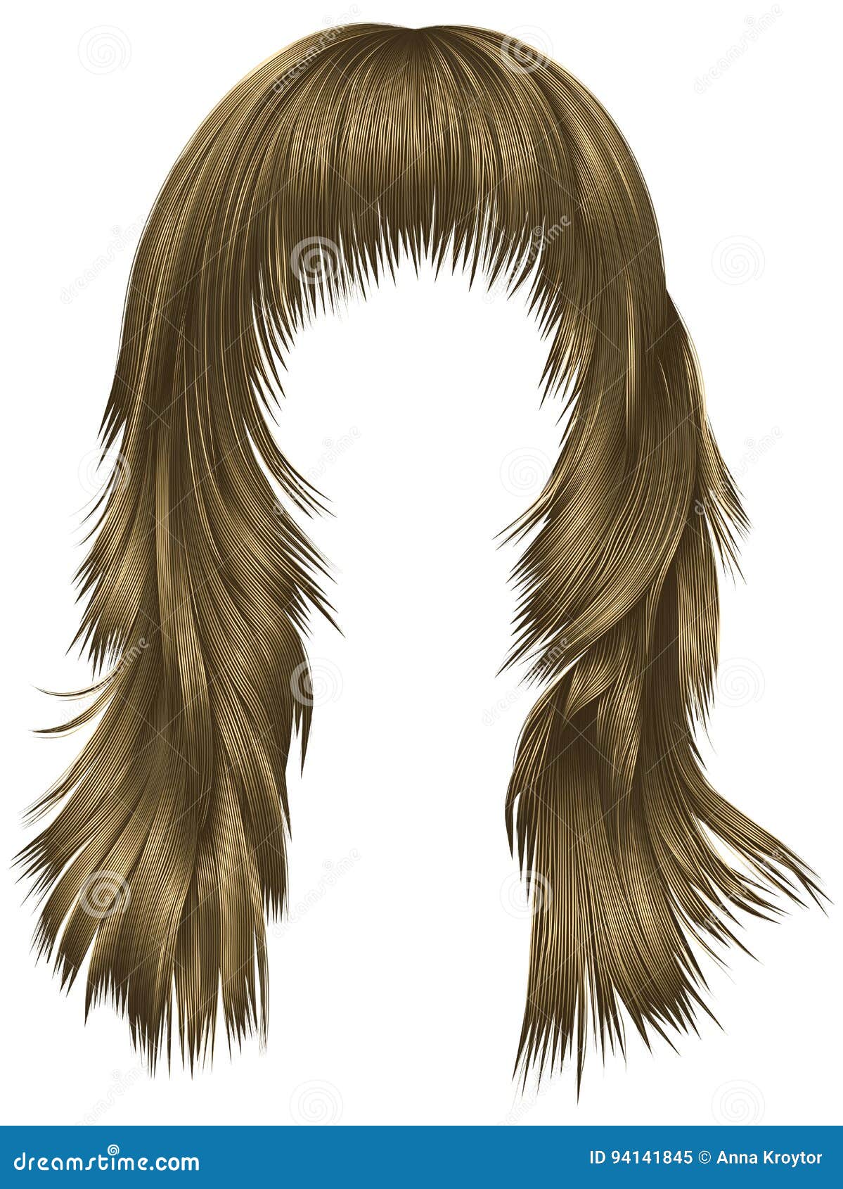 Lange Haare Der Modischen Frau Brunieren Blonde Beige Farben Schonheits Gussnaht Vektor Abbildung Illustration Von Frau Farben 94141845