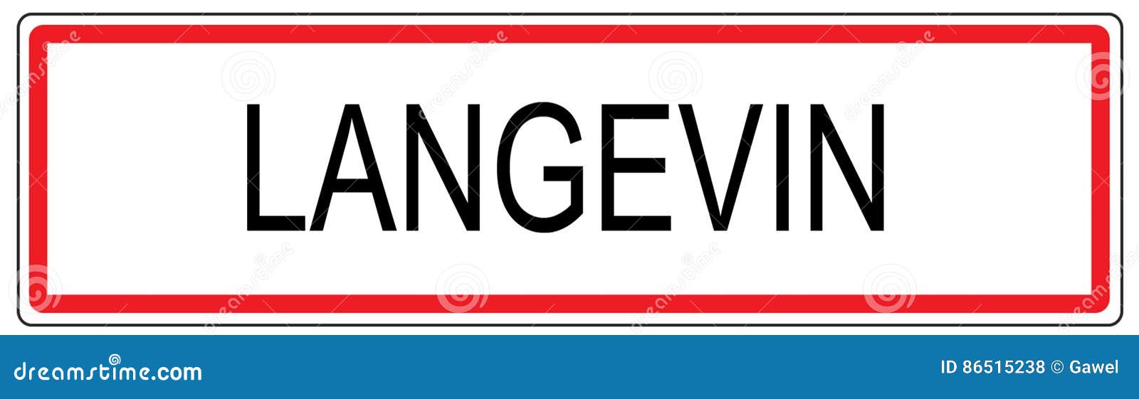 langevin city traffic sign  in france