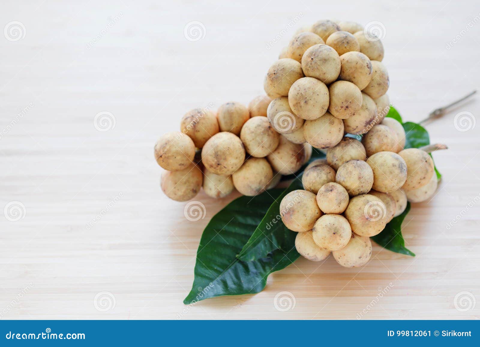 Langsat with Green Leave on Wood Table Stock Image Image of juicy