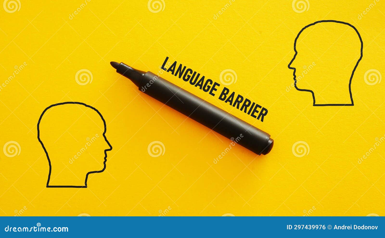 Language Barrier is Shown Using the Text Stock Photo Image of