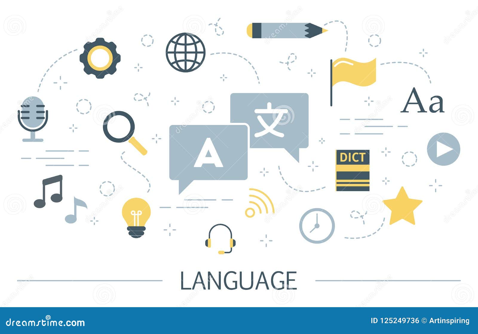 language learning concept. idea of global communication.