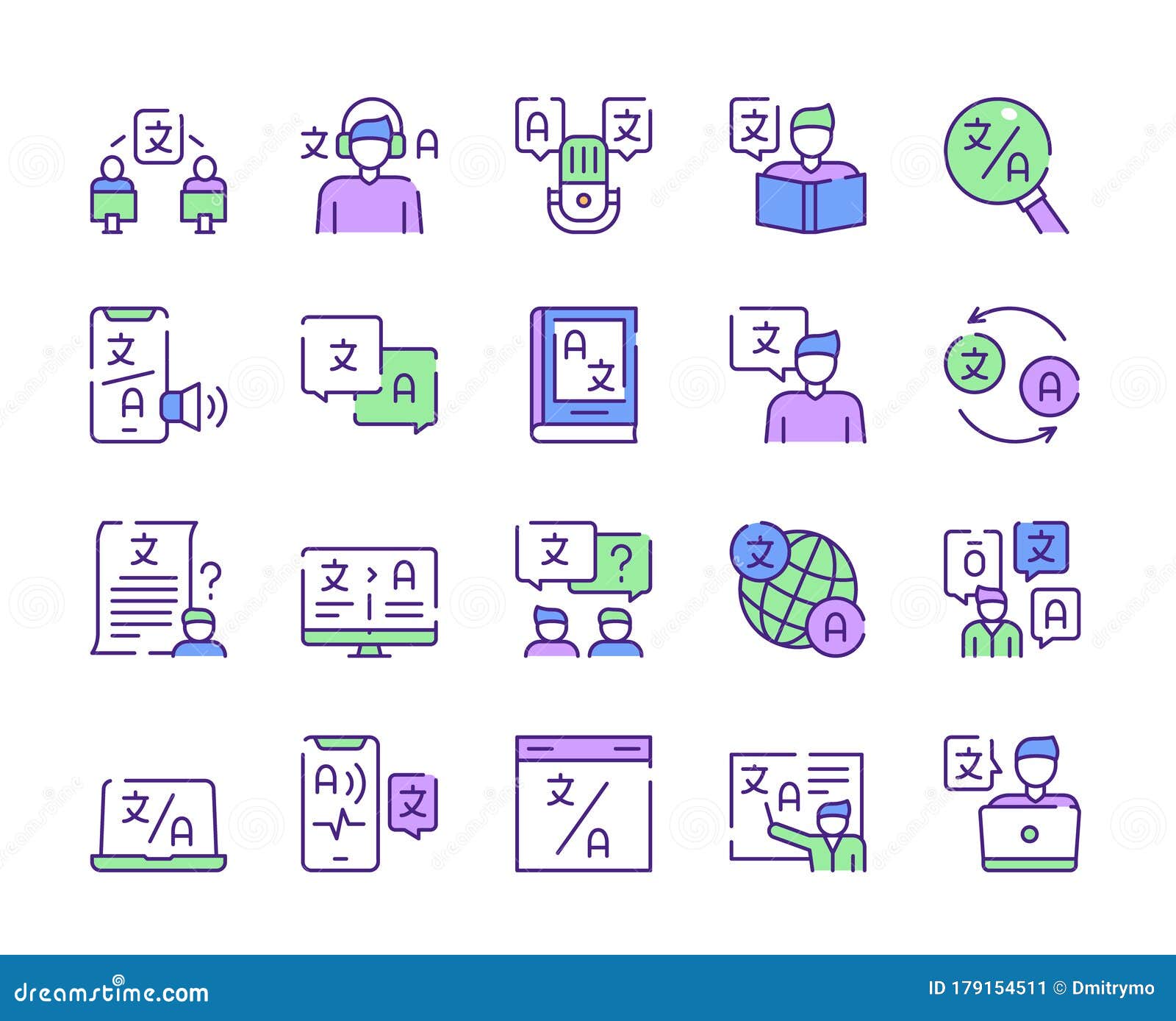 Language Learning Outline Icons Set Stock Vector Illustration Of language-learning-outline-icons-set-stock-vector-illustration-of