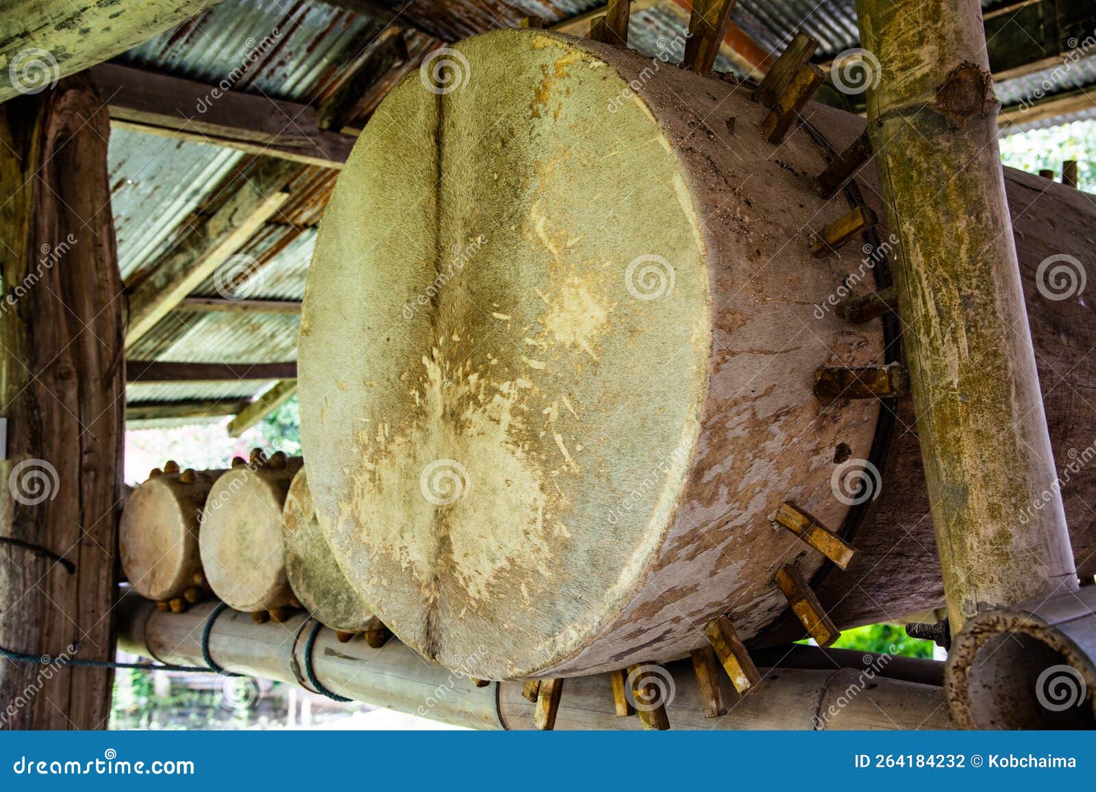Lanna Style Drum in Nan Province Stock Photo - Image of drum, religious ...