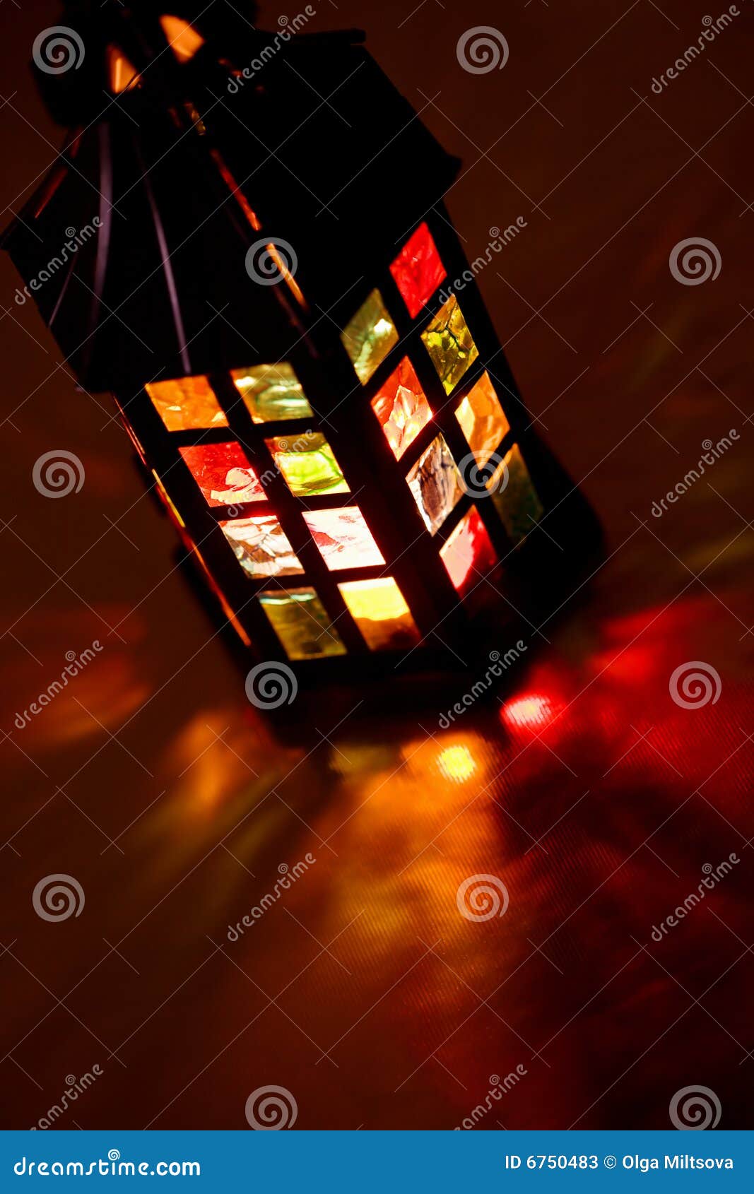 Lantern Burning in the Dark Stock Image Image of iron, lantern 6750483