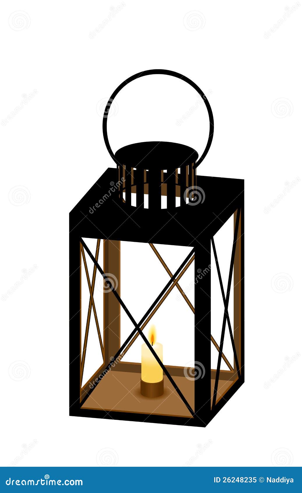 Lantern with Candle. Vector Illustration. Stock Vector Illustration
