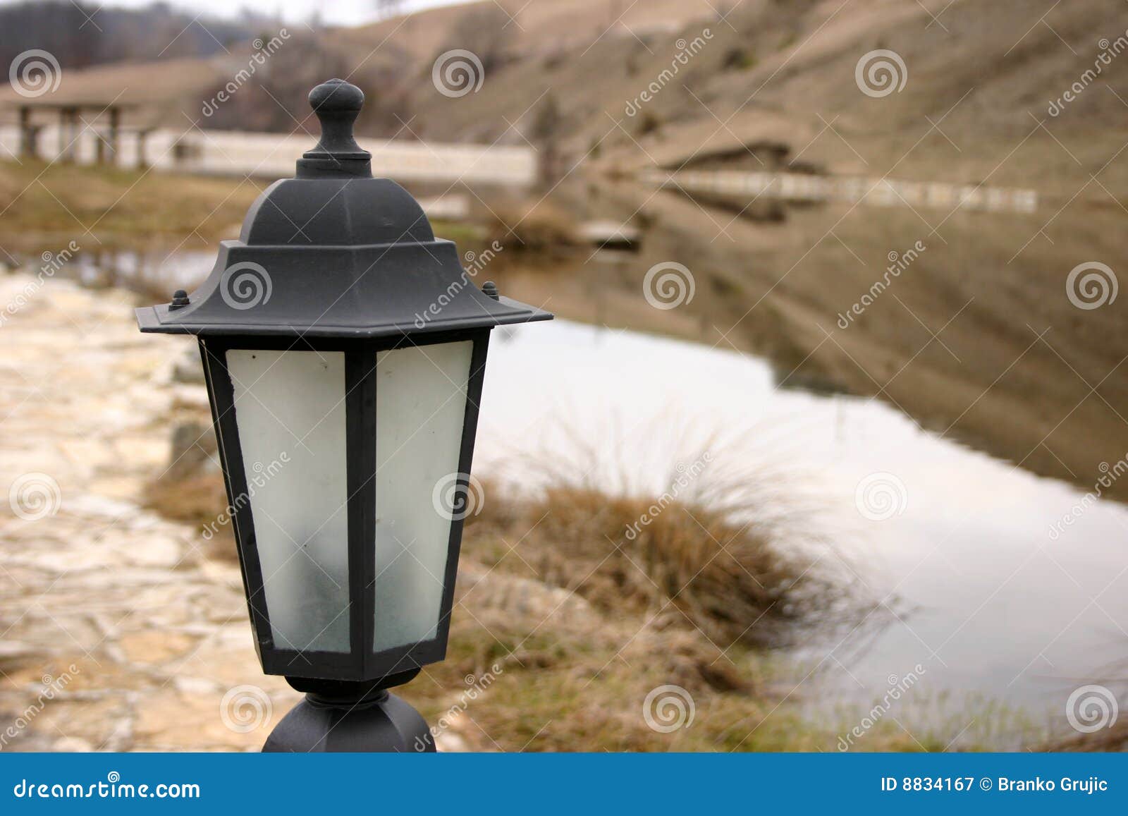 Lantern on the lake stock image. Image of equipment, water 8834167