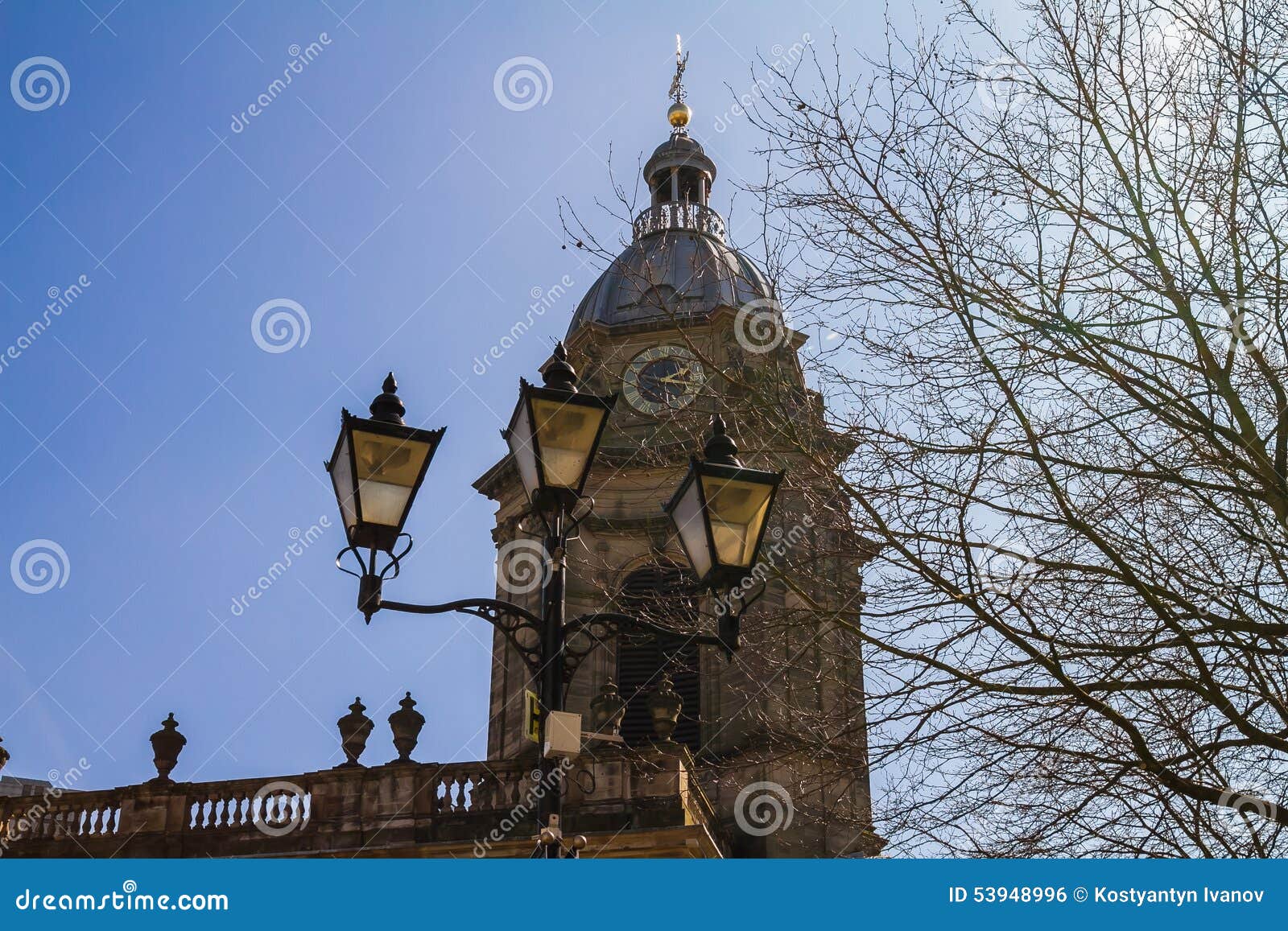 Lantern Next To Birmingham Cathedral Stock Photo Image of house