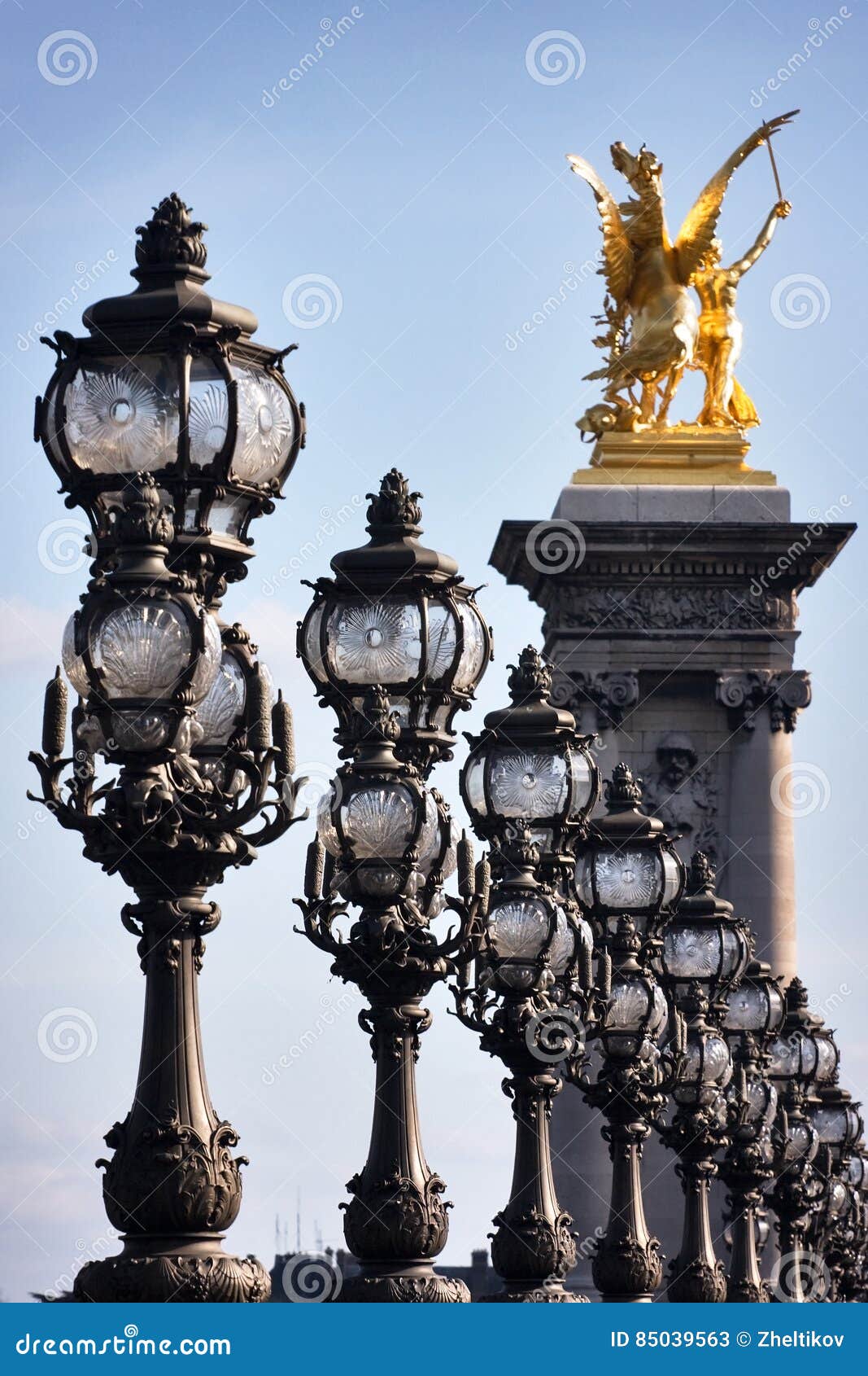 Lanterns on bridge stock image. Image of clear, famous 85039563