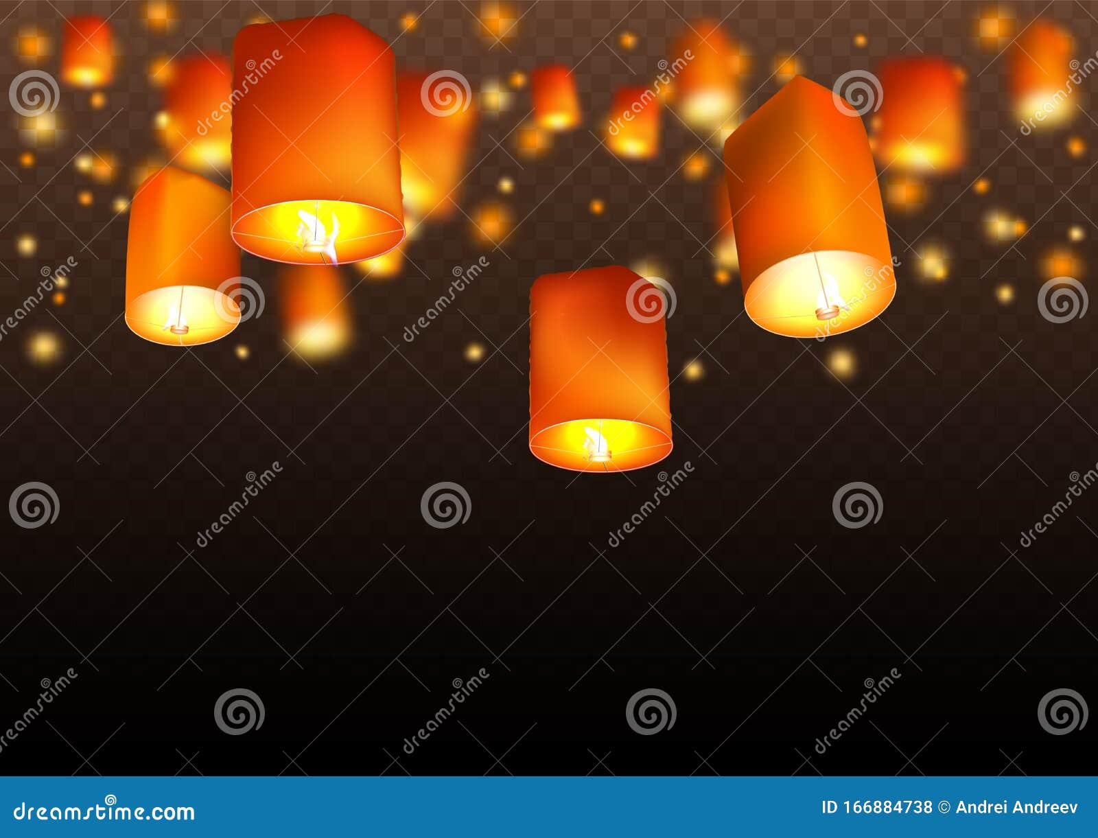 Lanterns Isolated on Transparent Background. Happy Diwali Festival  Decoration Elements Stock Vector - Illustration of china, bright: 166884738