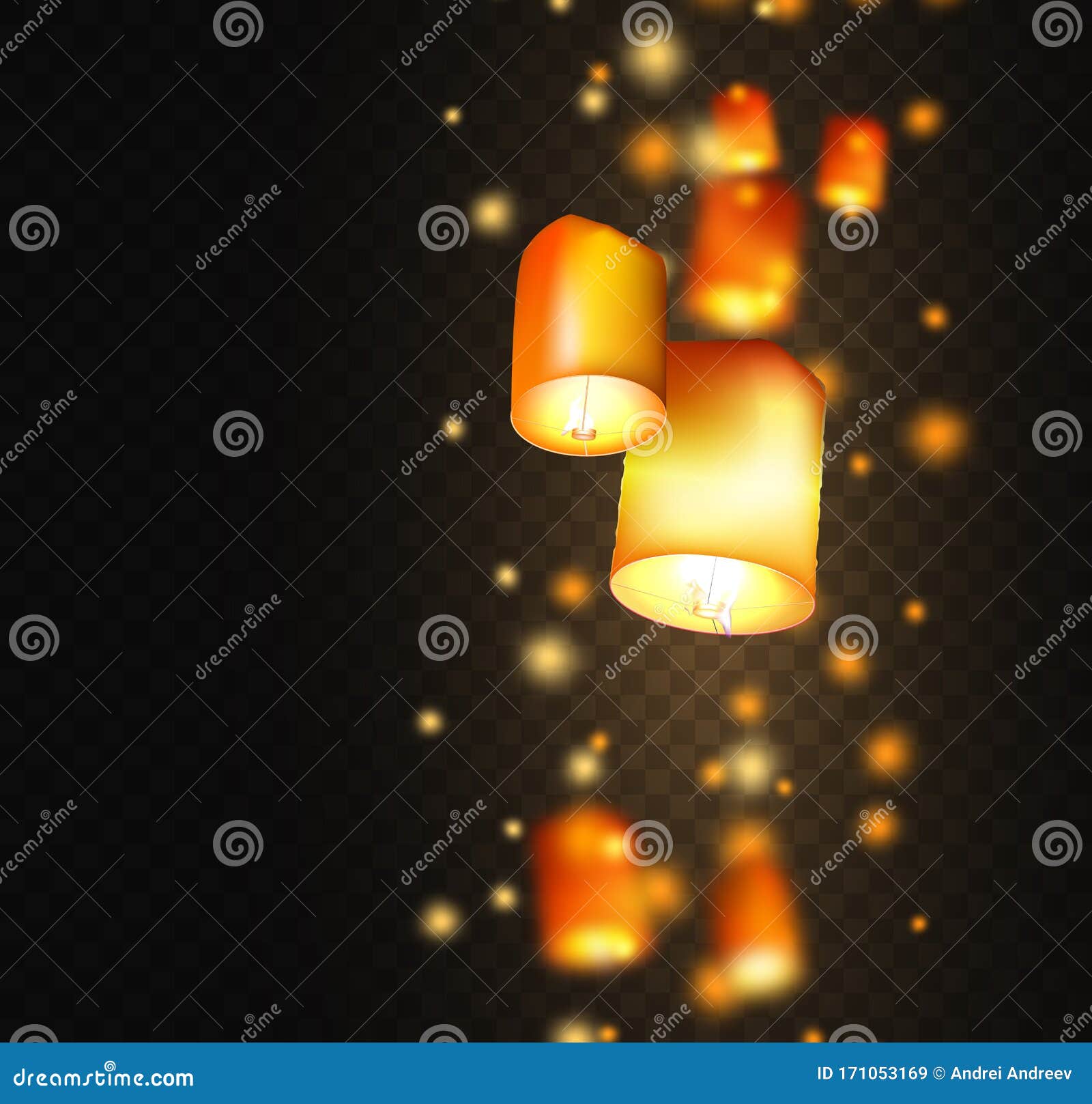 Lanterns Isolated on Transparent Background. Happy Diwali Festival  Decoration Elements Stock Illustration - Illustration of decoration,  buddha: 171053169