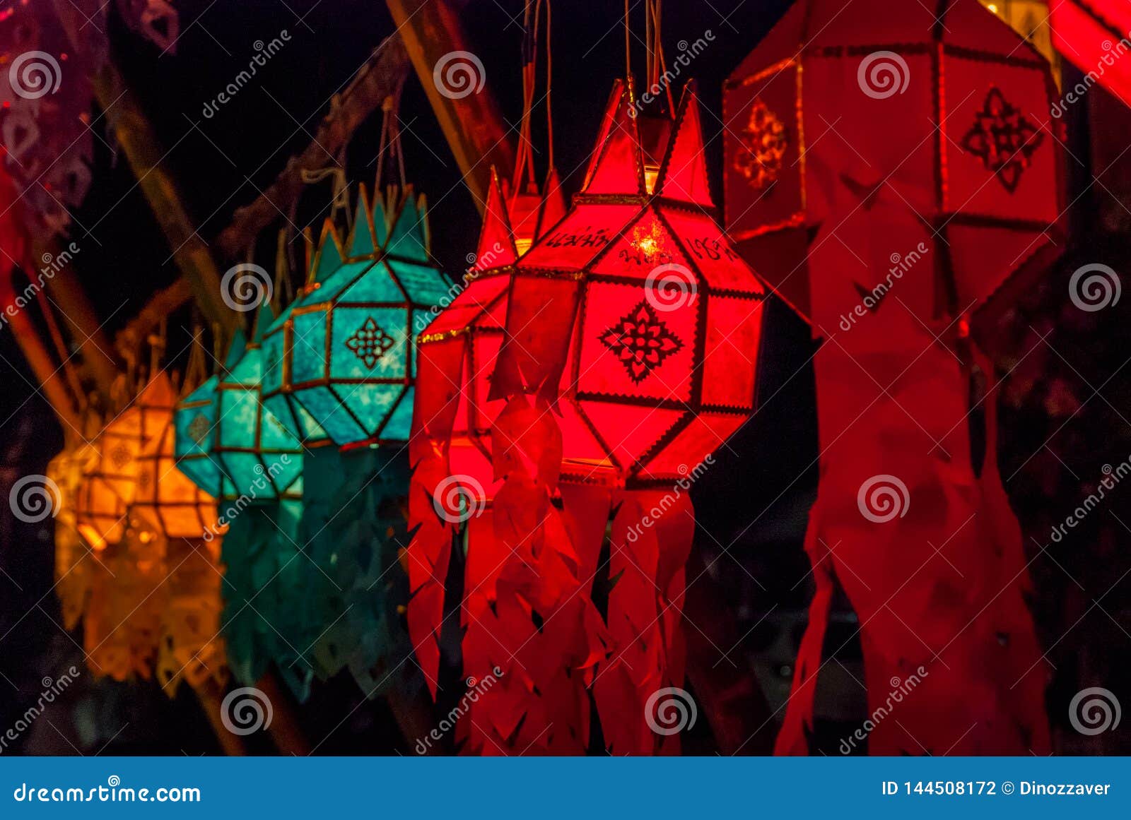 Lanterns at night stock photo. Image of ancient, downtown 144508172
