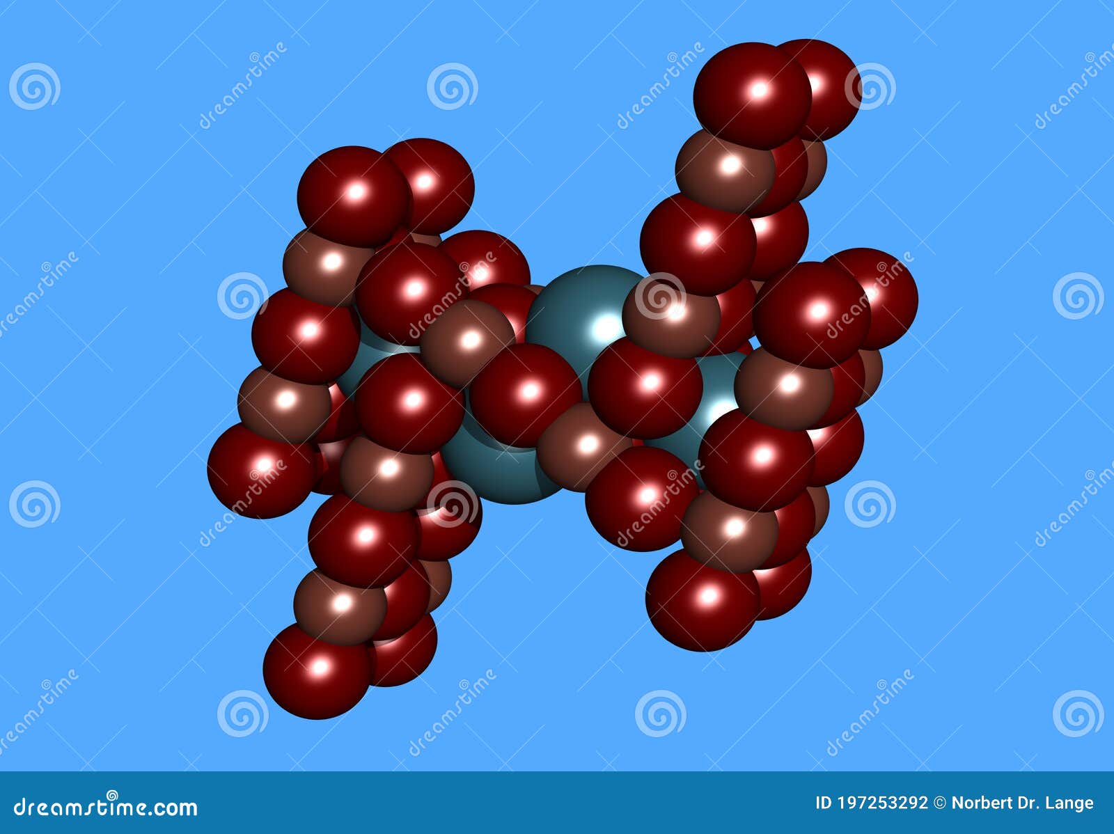 lanthan kupfer oxid molecular model