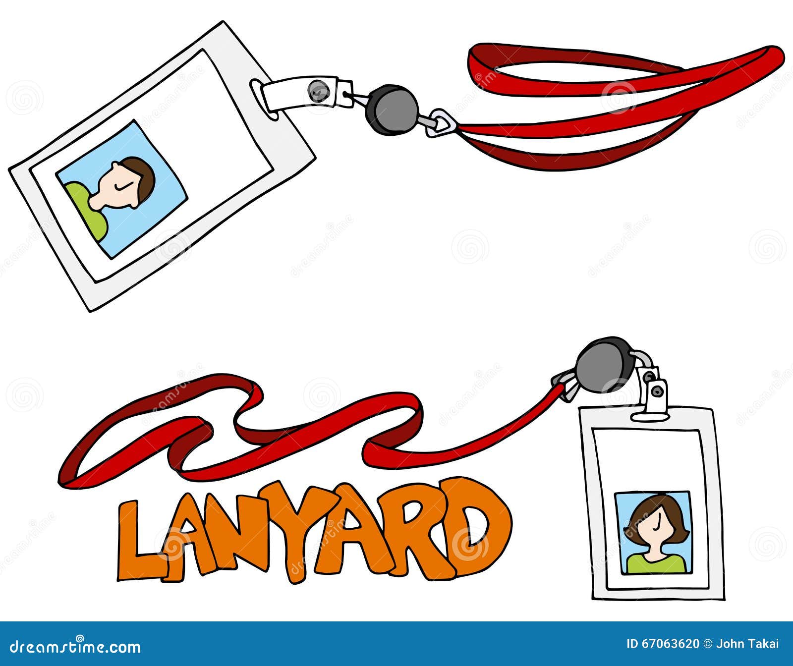 Lanyard Badge-de Reeks Van Identiteitskaart Vector Illustratie ...