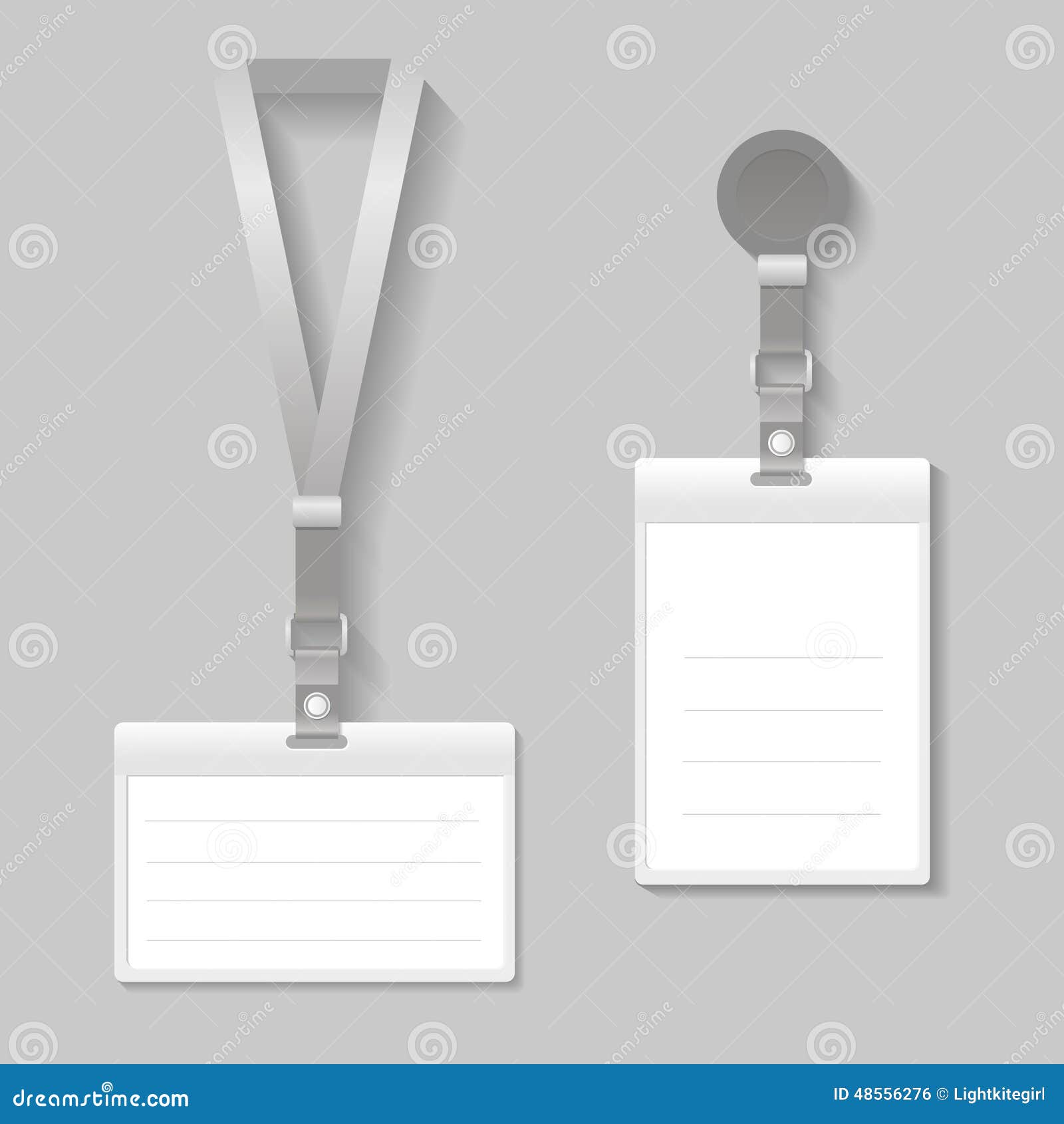 Lanyard, Name Tag Holder End Badge Templates Stock Vector - Illustration of backstage ...